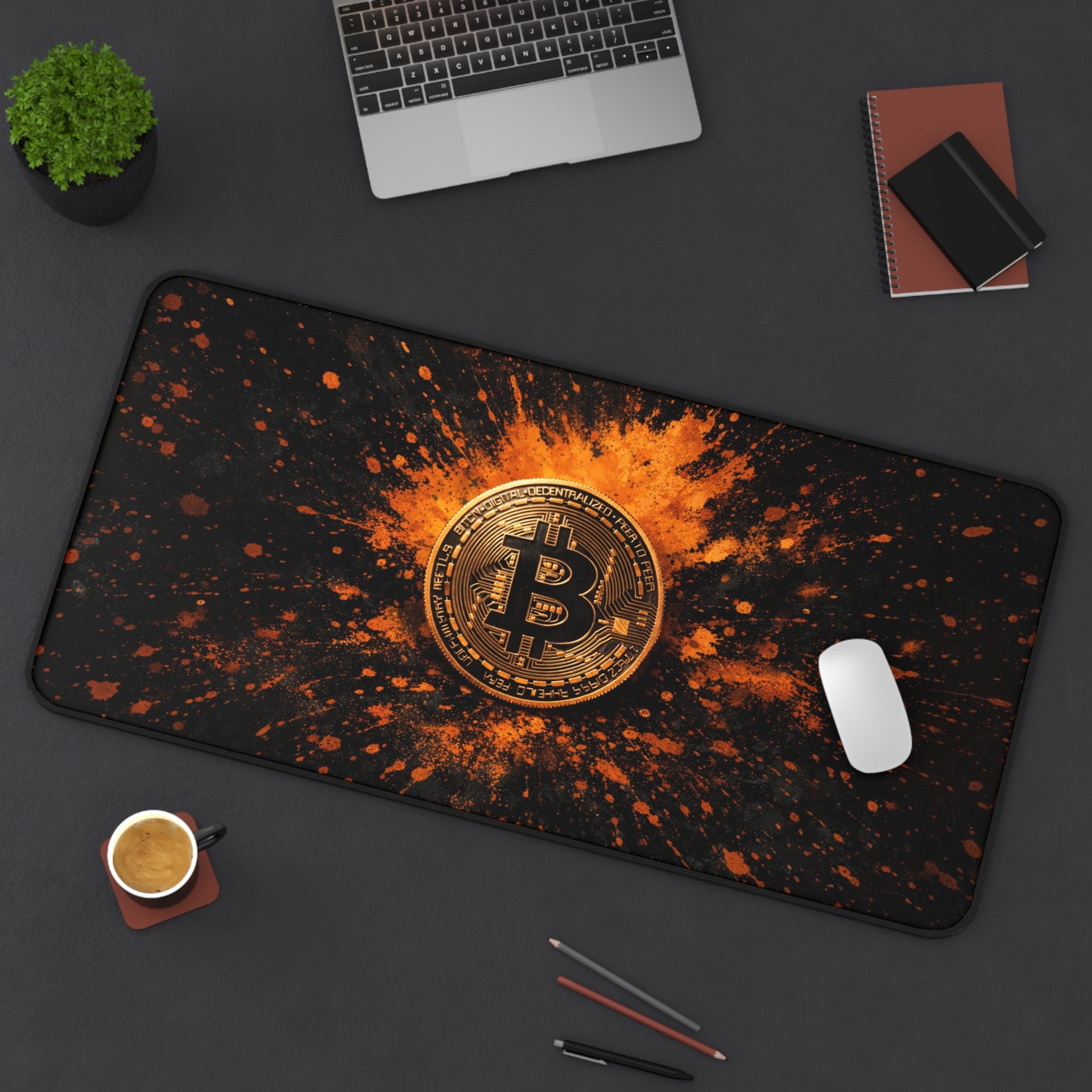 Bitcoin Abstract Desk Mat