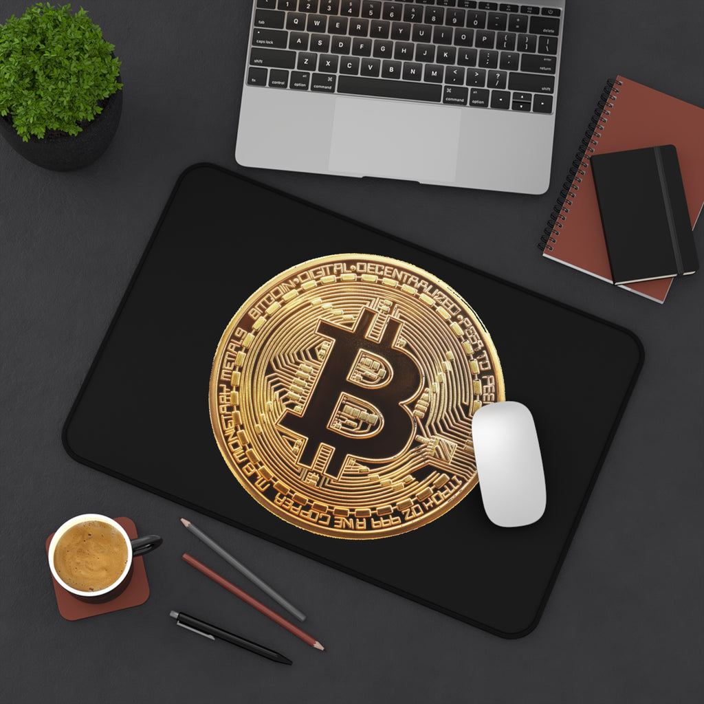 Bitcoin Black Desk Mat