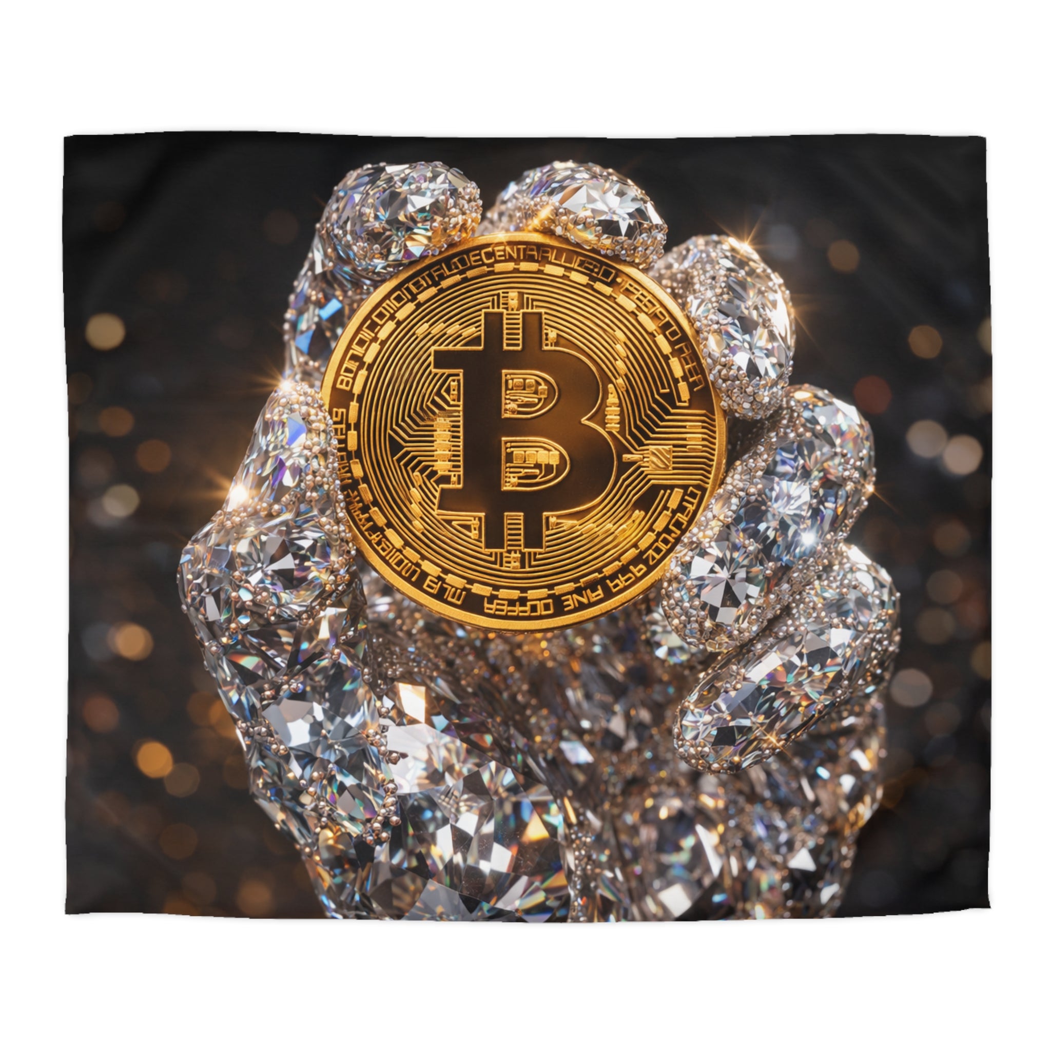 Diamond Hand Bitcoin Microfiber Duvet Cover