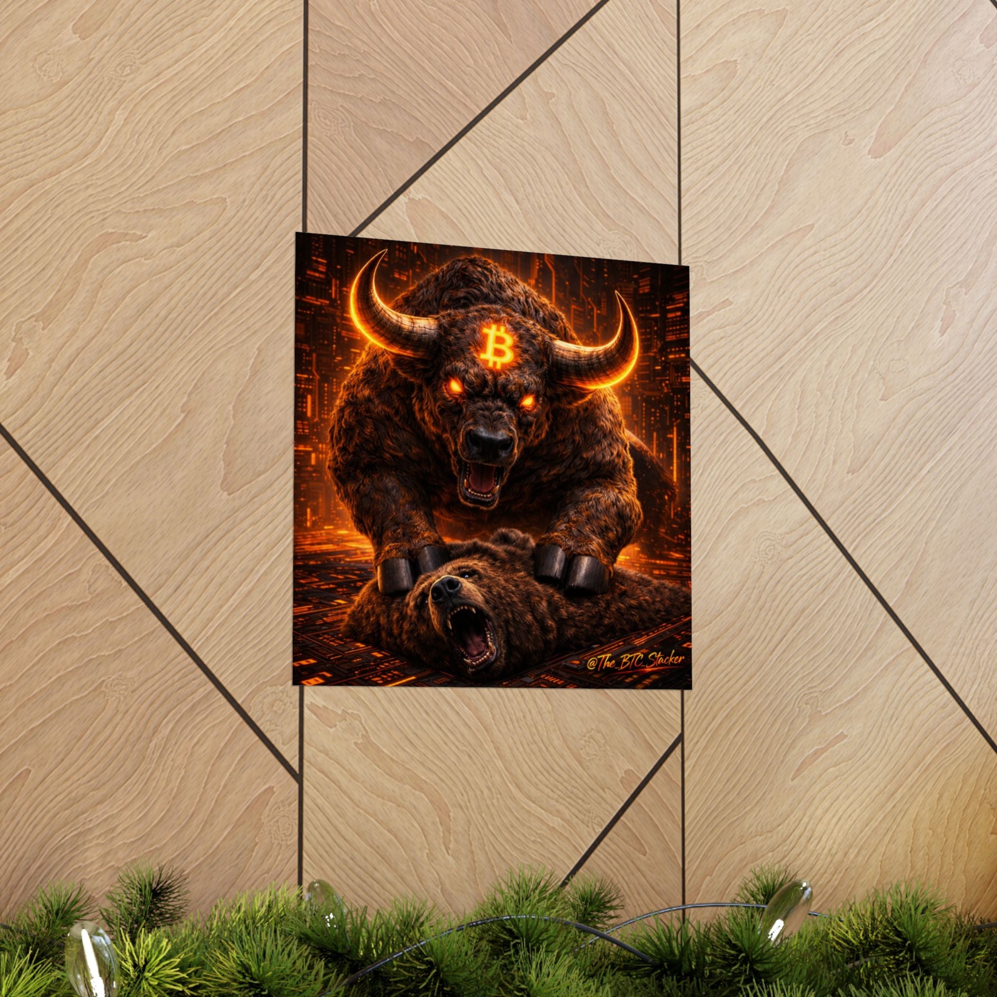 Bulls vs Bears Matte Vertical Posters