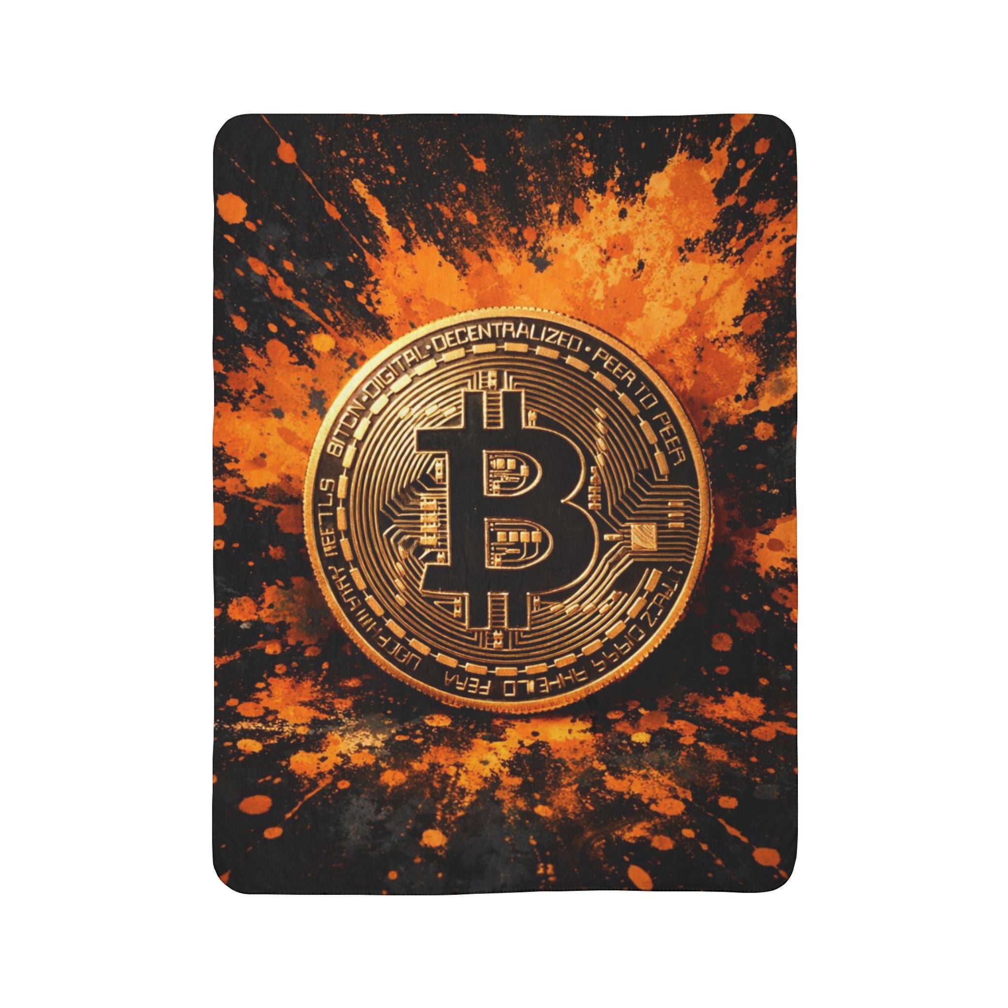 Bitcoin Full Art Fleece Sherpa Blanket