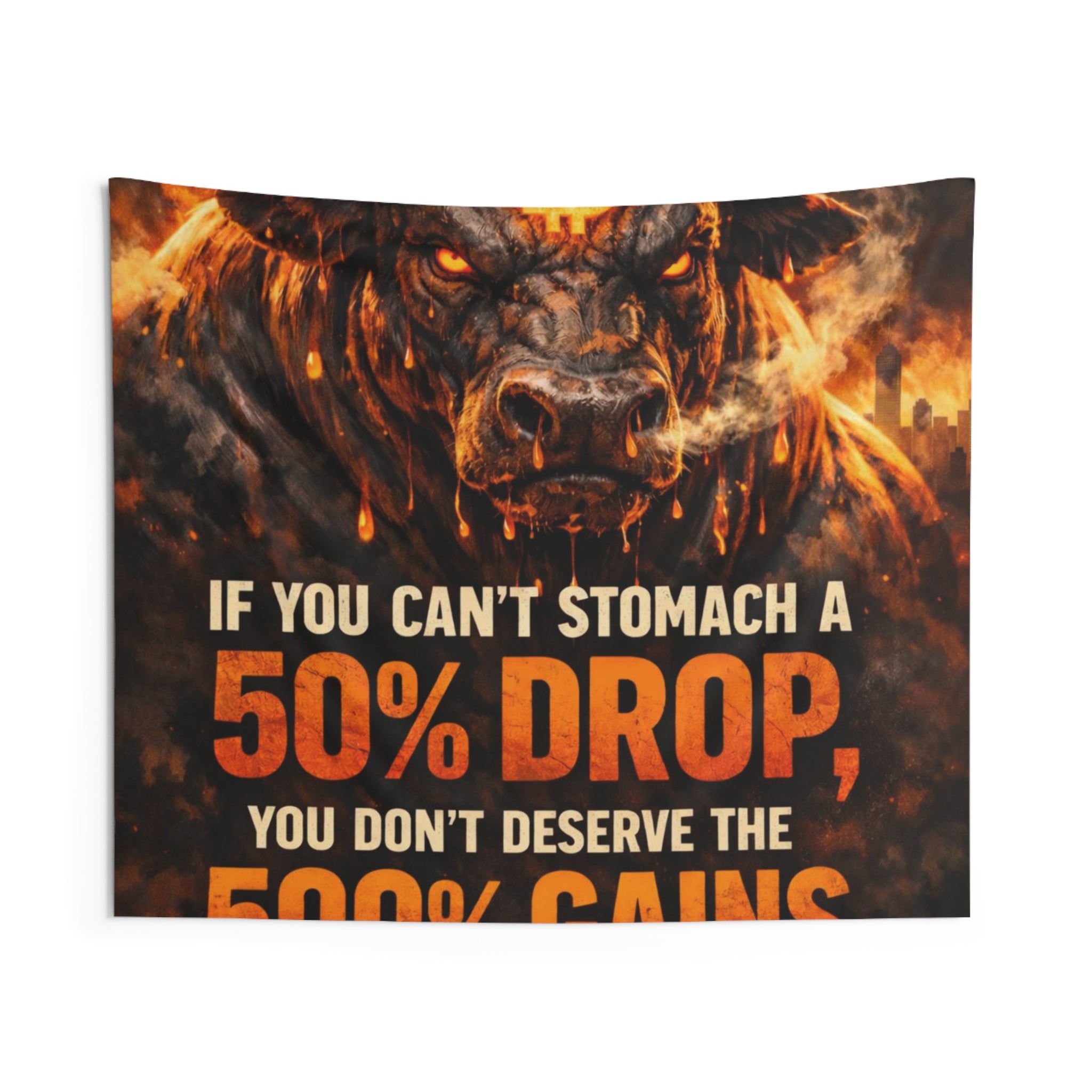 Bitcoin Gains Abstract Indoor Wall Tapestries