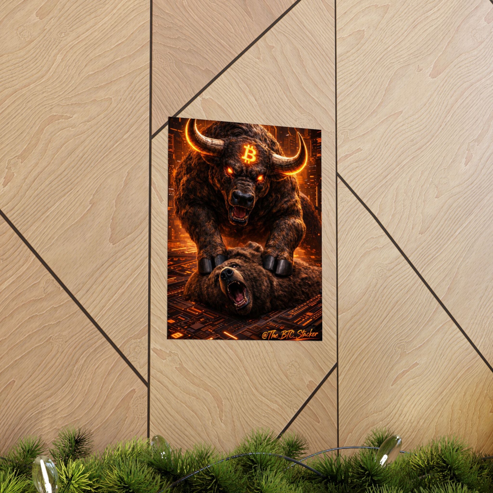 Bulls vs Bears Matte Vertical Posters