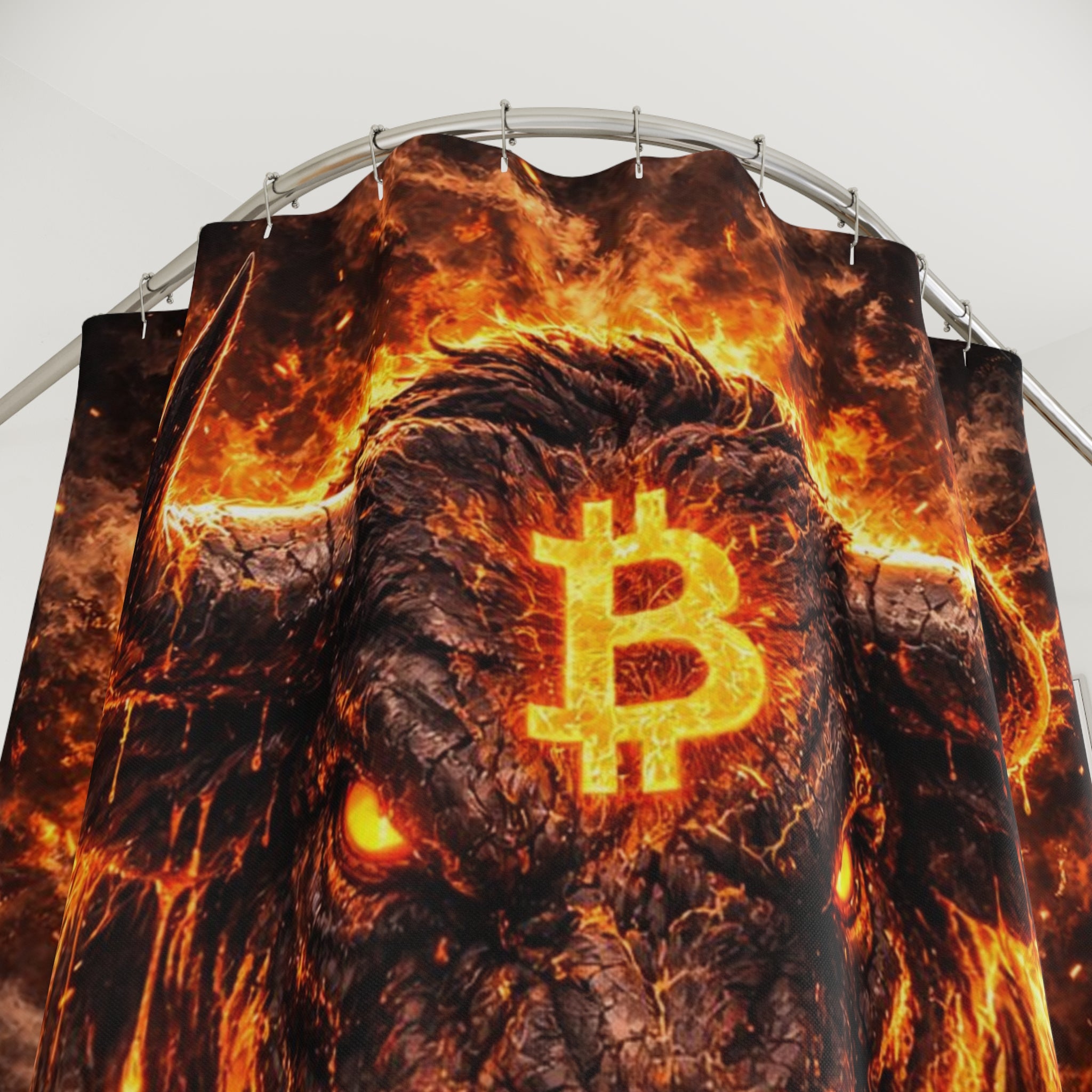 Bitcoin Bull Abstract Shower Curtains