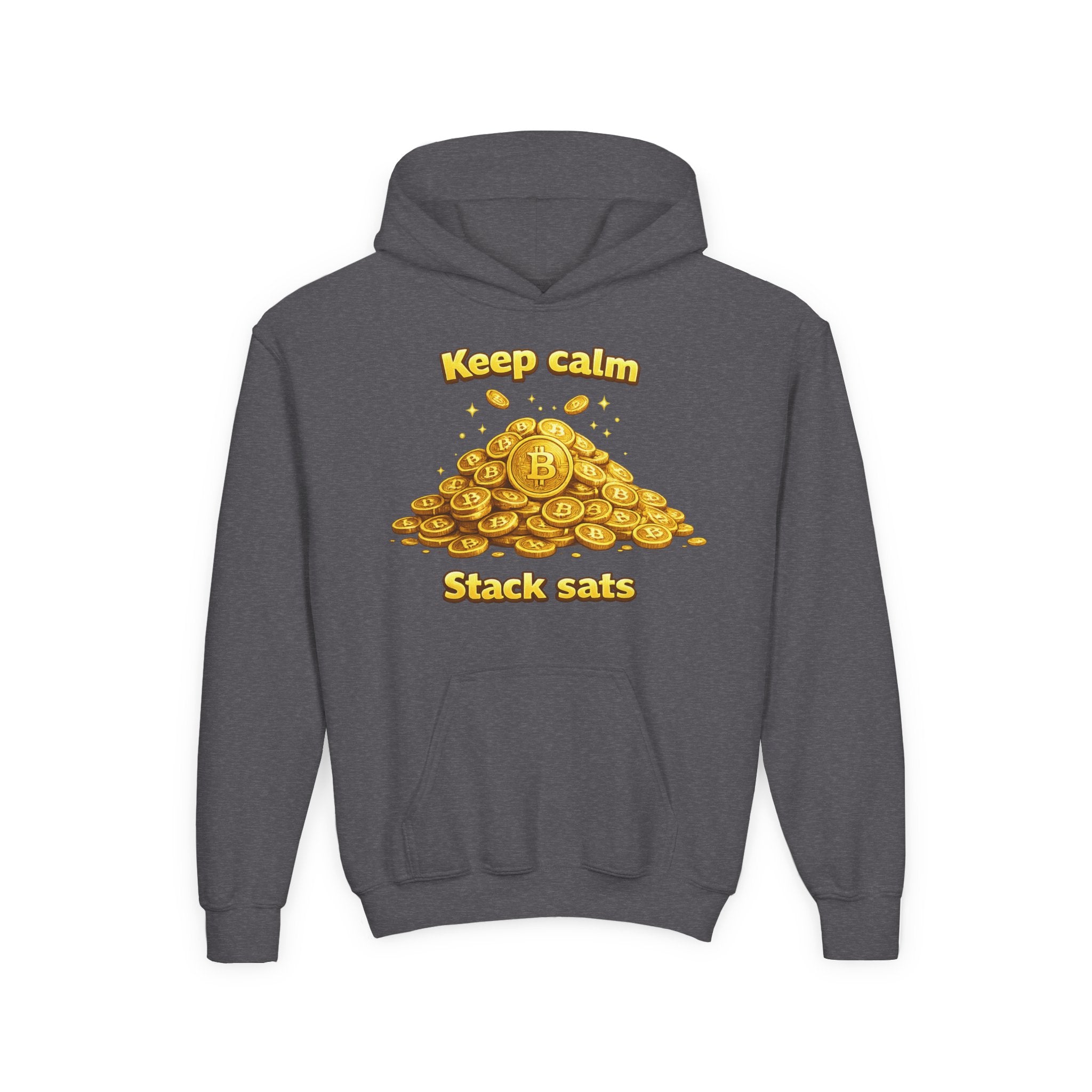 Keep Calm Stack Sats Youth Heavy Blend Hooded Sweatshirt