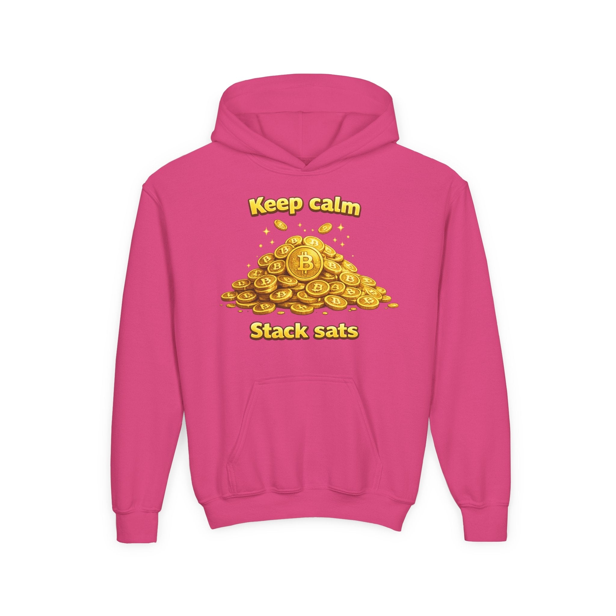 Keep Calm Stack Sats Youth Heavy Blend Hooded Sweatshirt