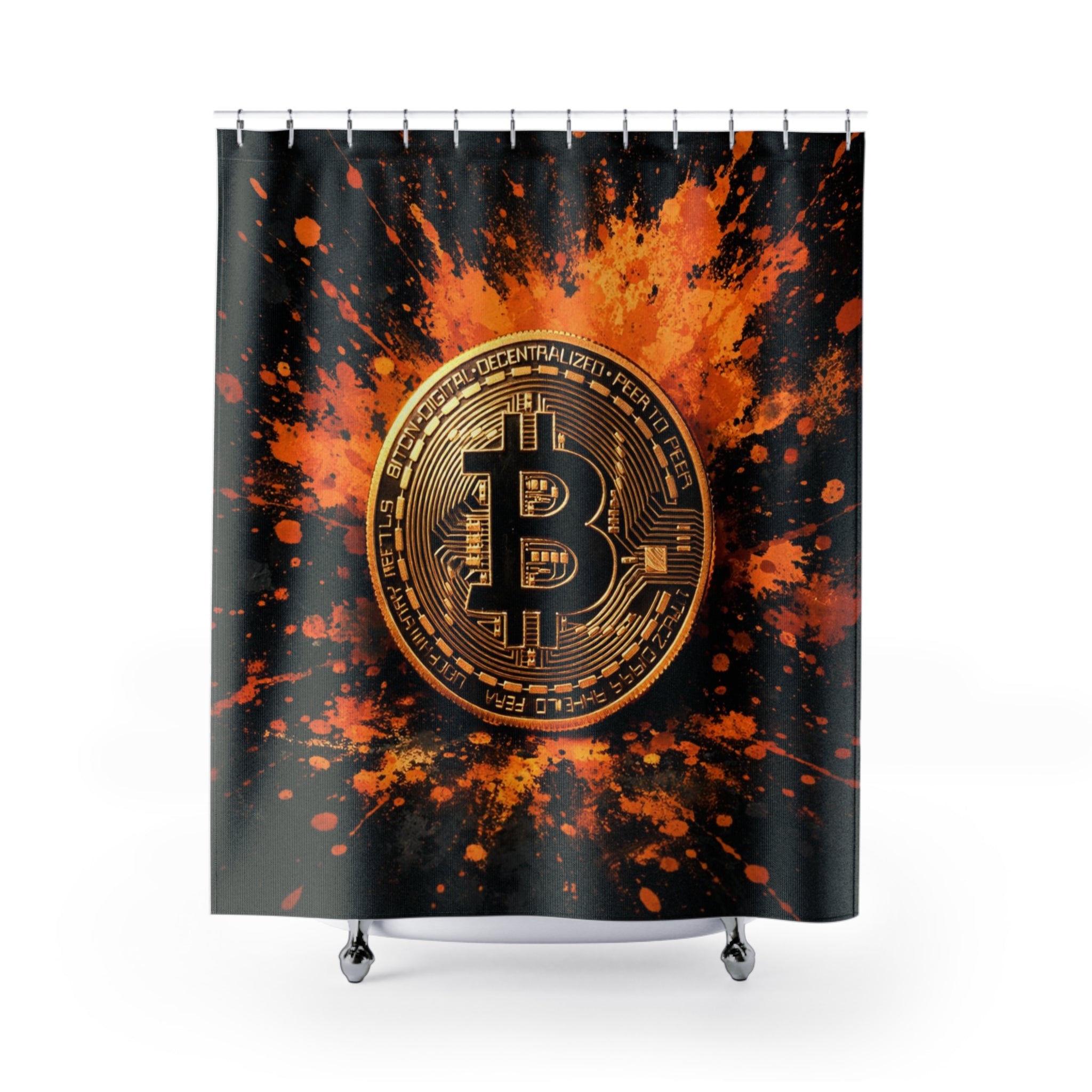 Bitcoin Abstract Shower Curtains