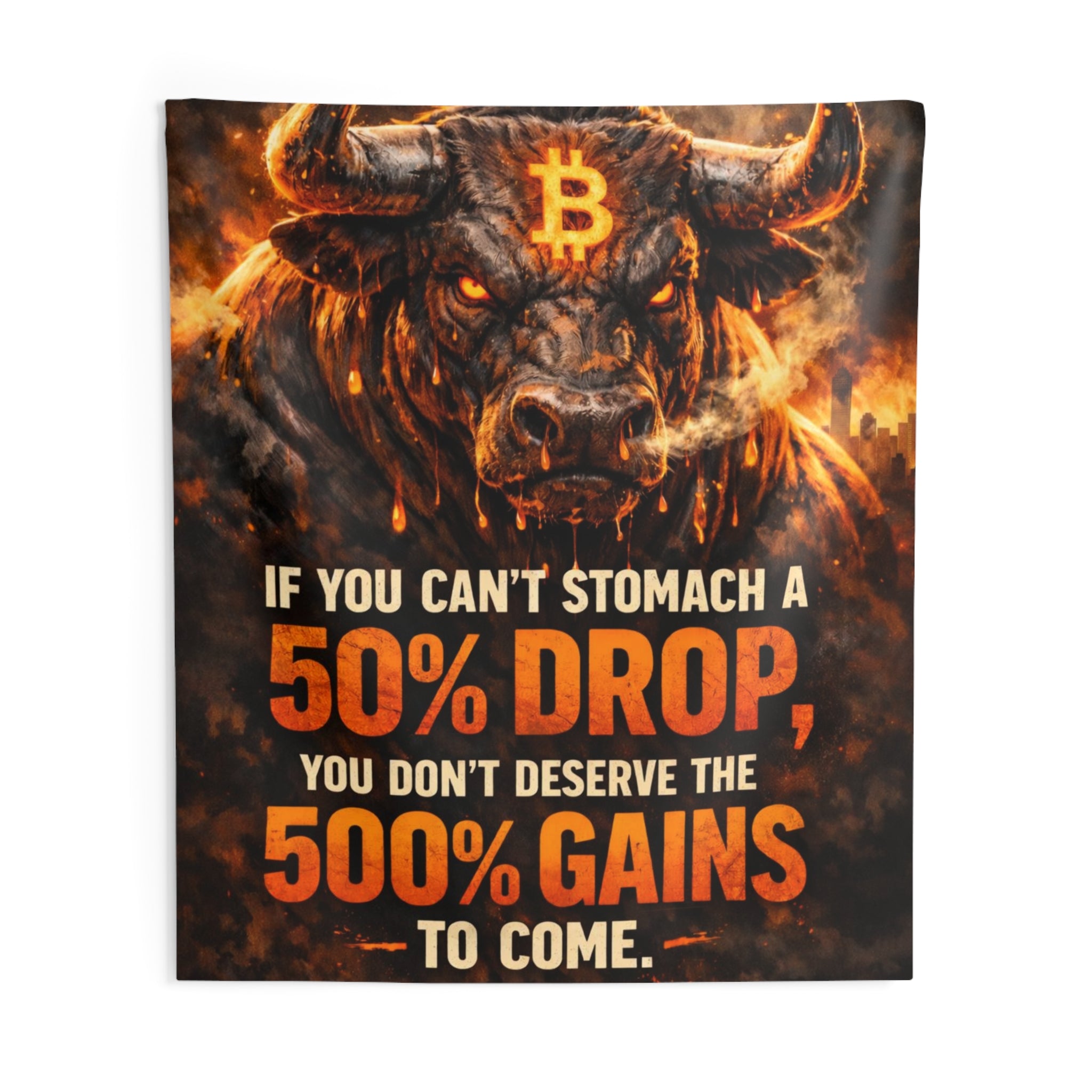 Bitcoin Gains Abstract Indoor Wall Tapestries