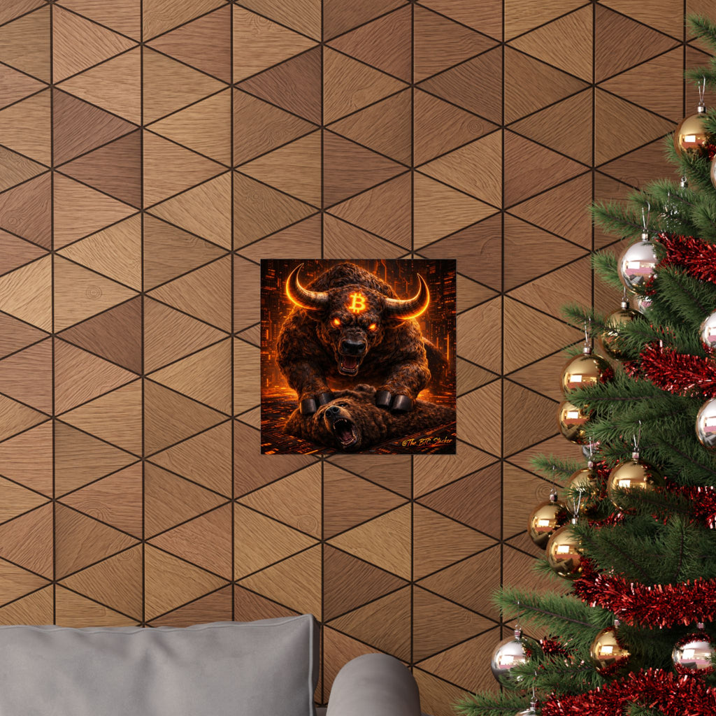 Bulls vs Bears Matte Vertical Posters