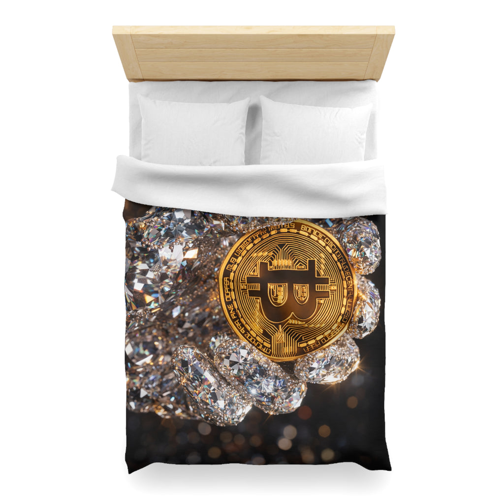 Diamond Hand Bitcoin Microfiber Duvet Cover