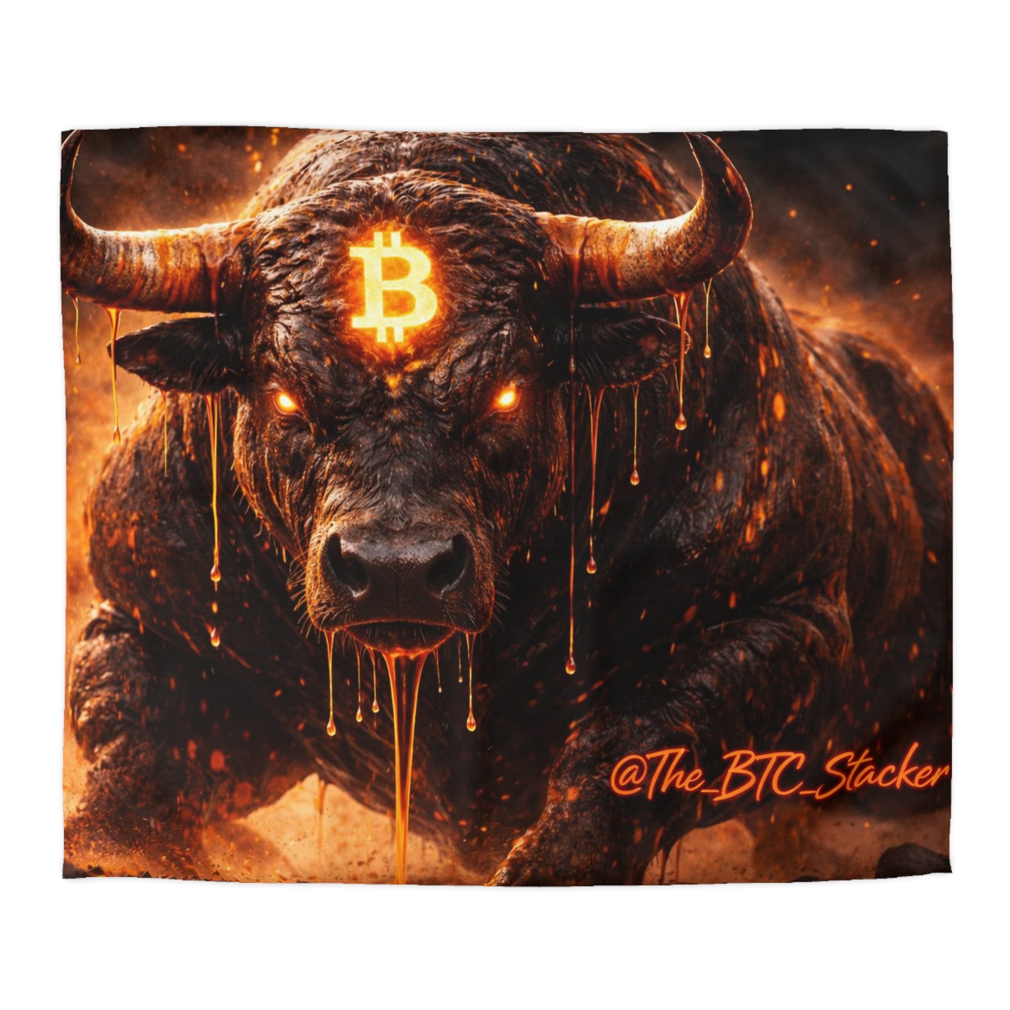 Bitcoin Bull Orange Eyes Microfiber Duvet Cover