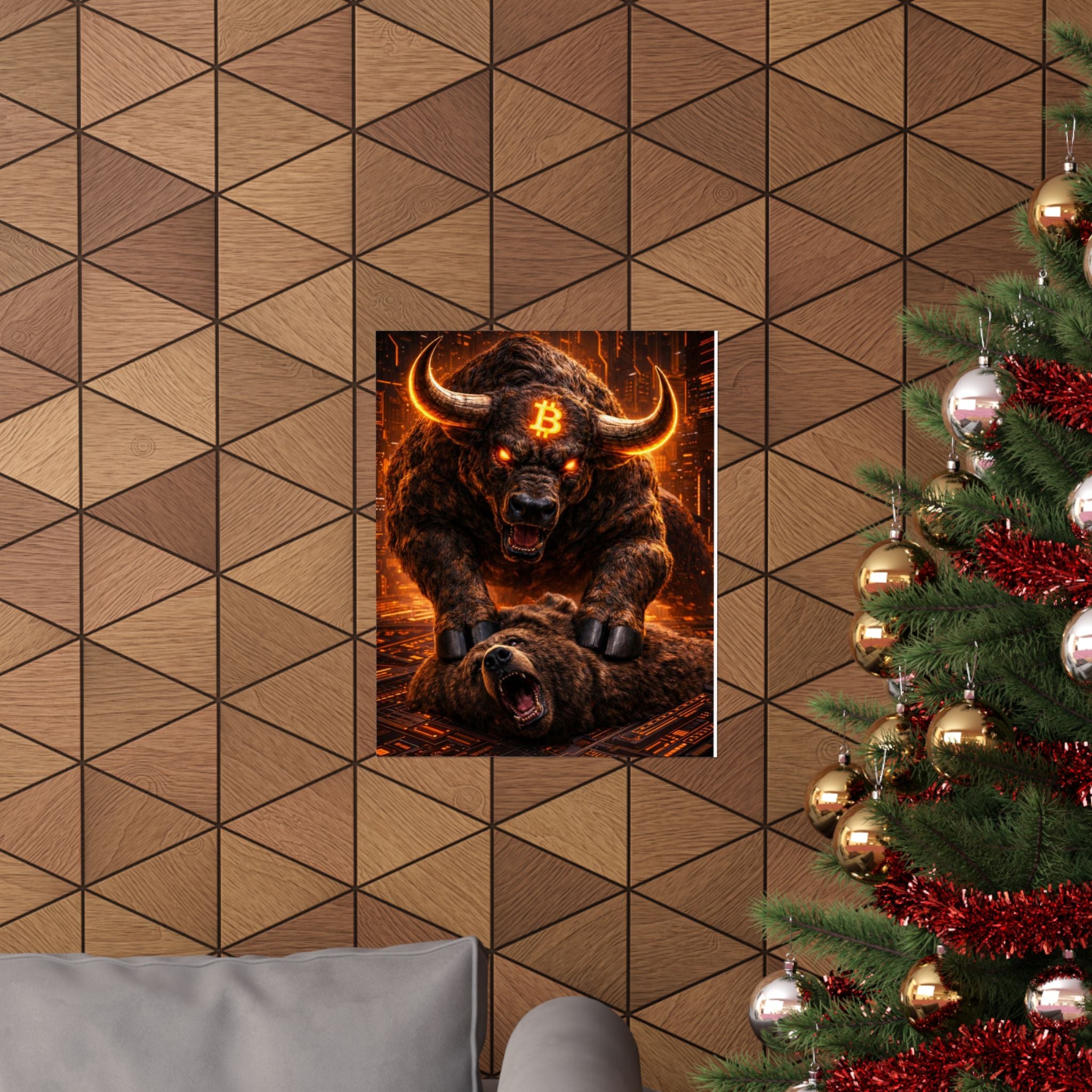 Bulls vs Bears Matte Vertical Posters