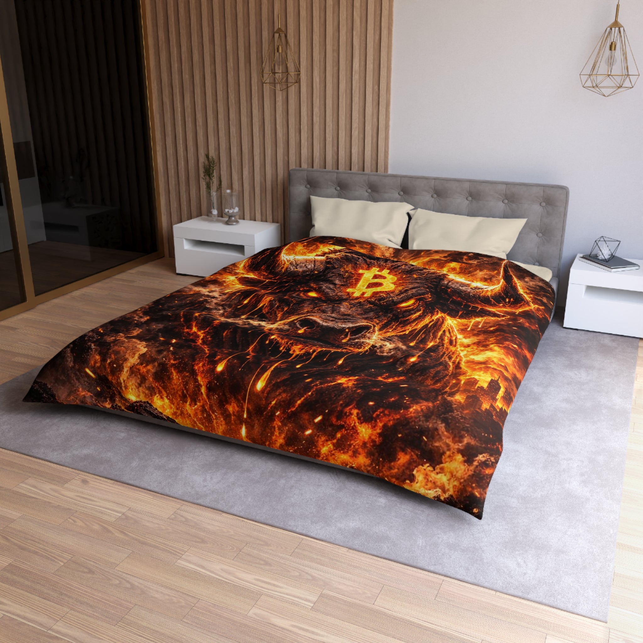 Bitcoin Bull Microfiber Duvet Cover