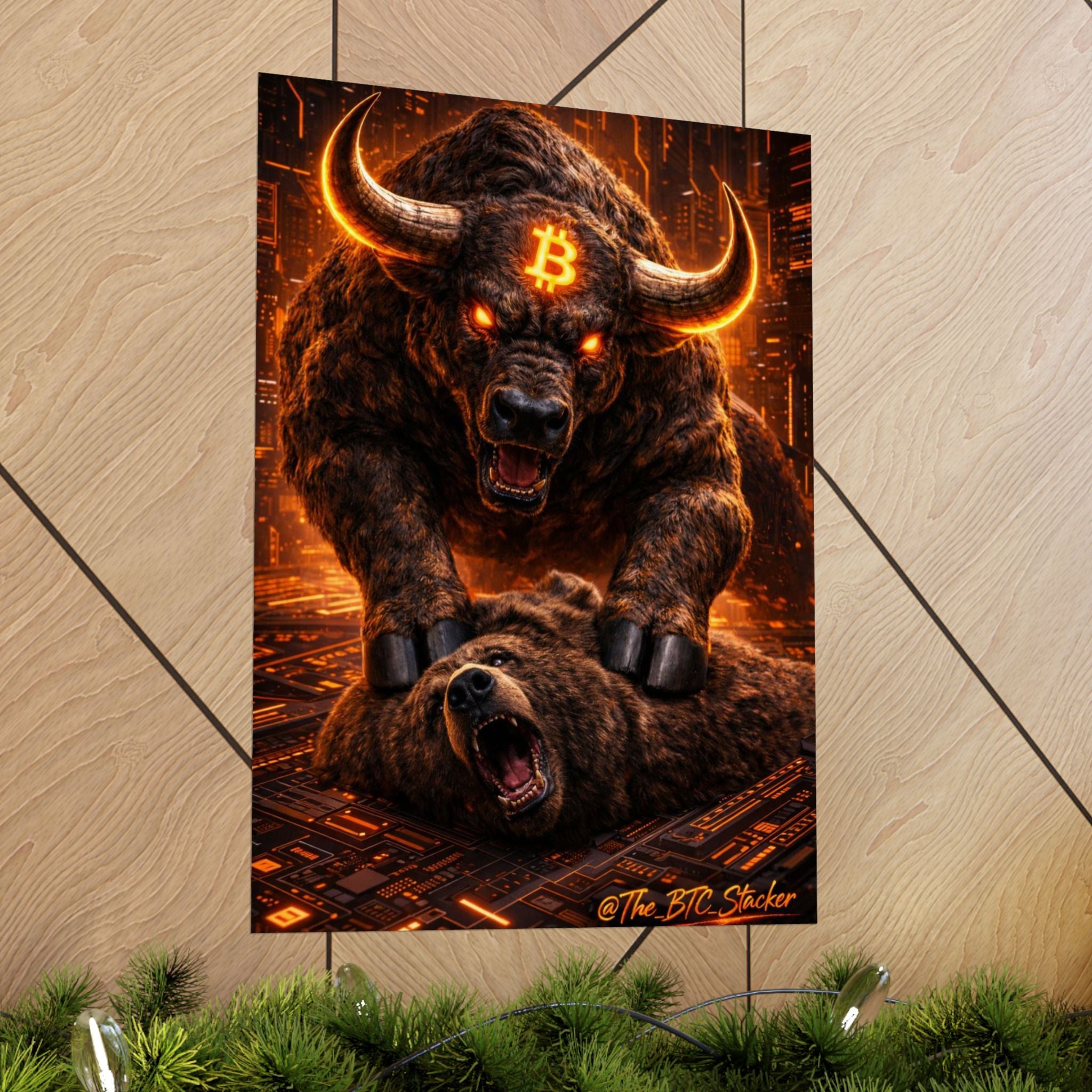 Bulls vs Bears Matte Vertical Posters