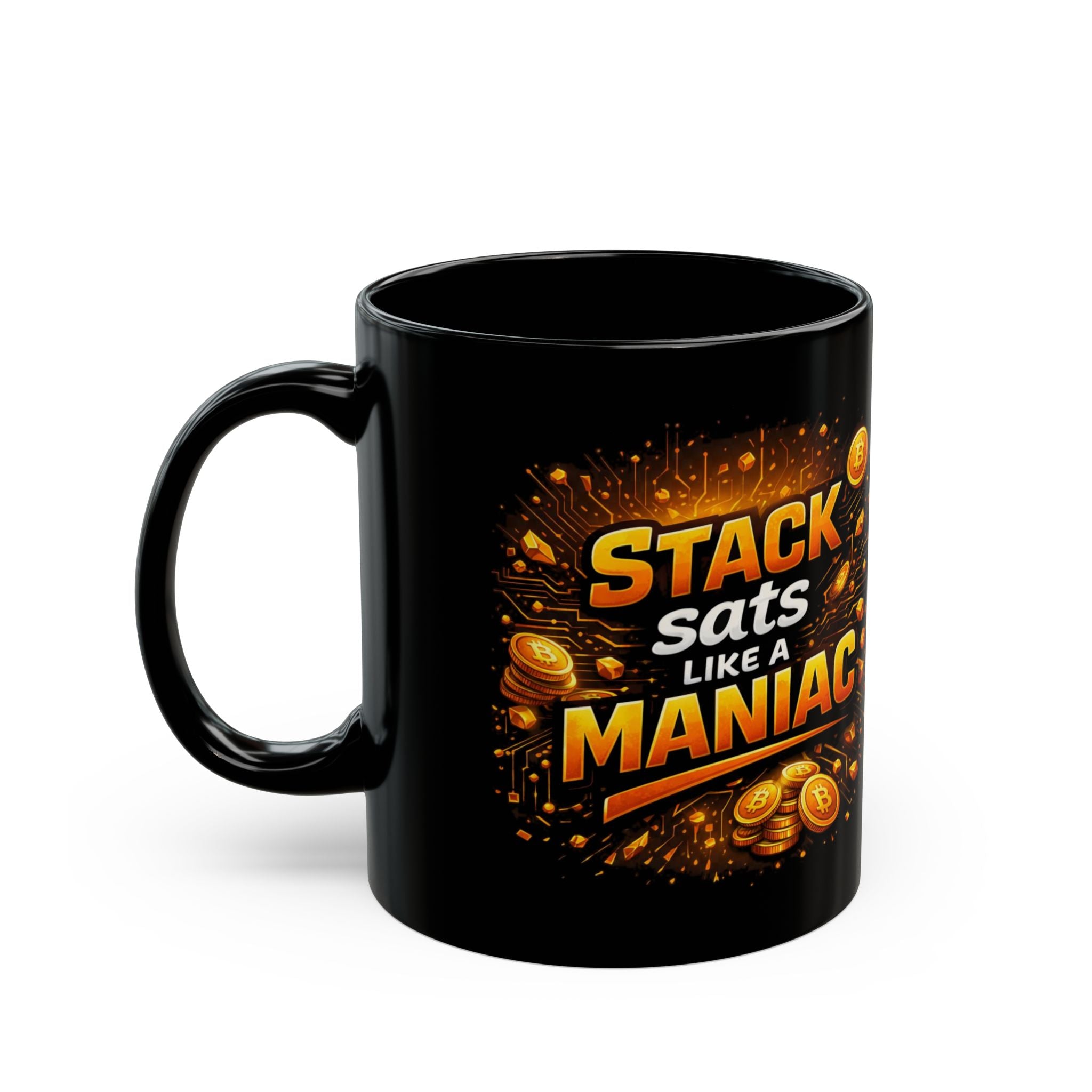 Stack Sats Abstract Black Mug (11oz, 15oz)