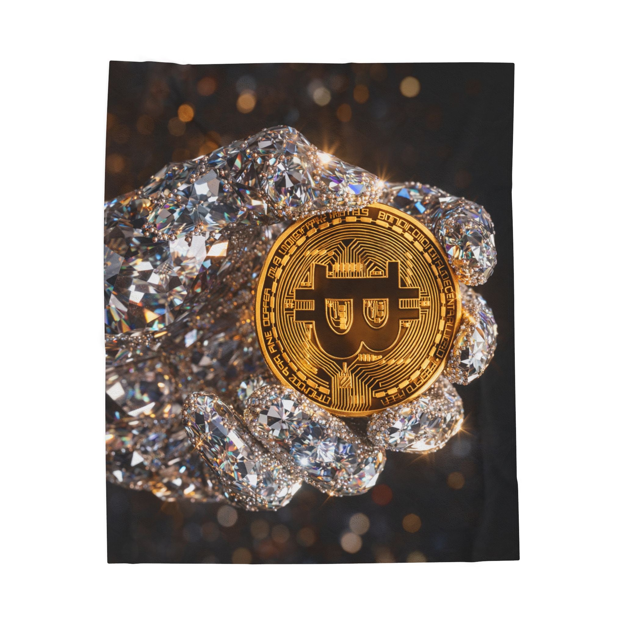 Diamond Hand Bitcoin Velveteen Plush Blanket