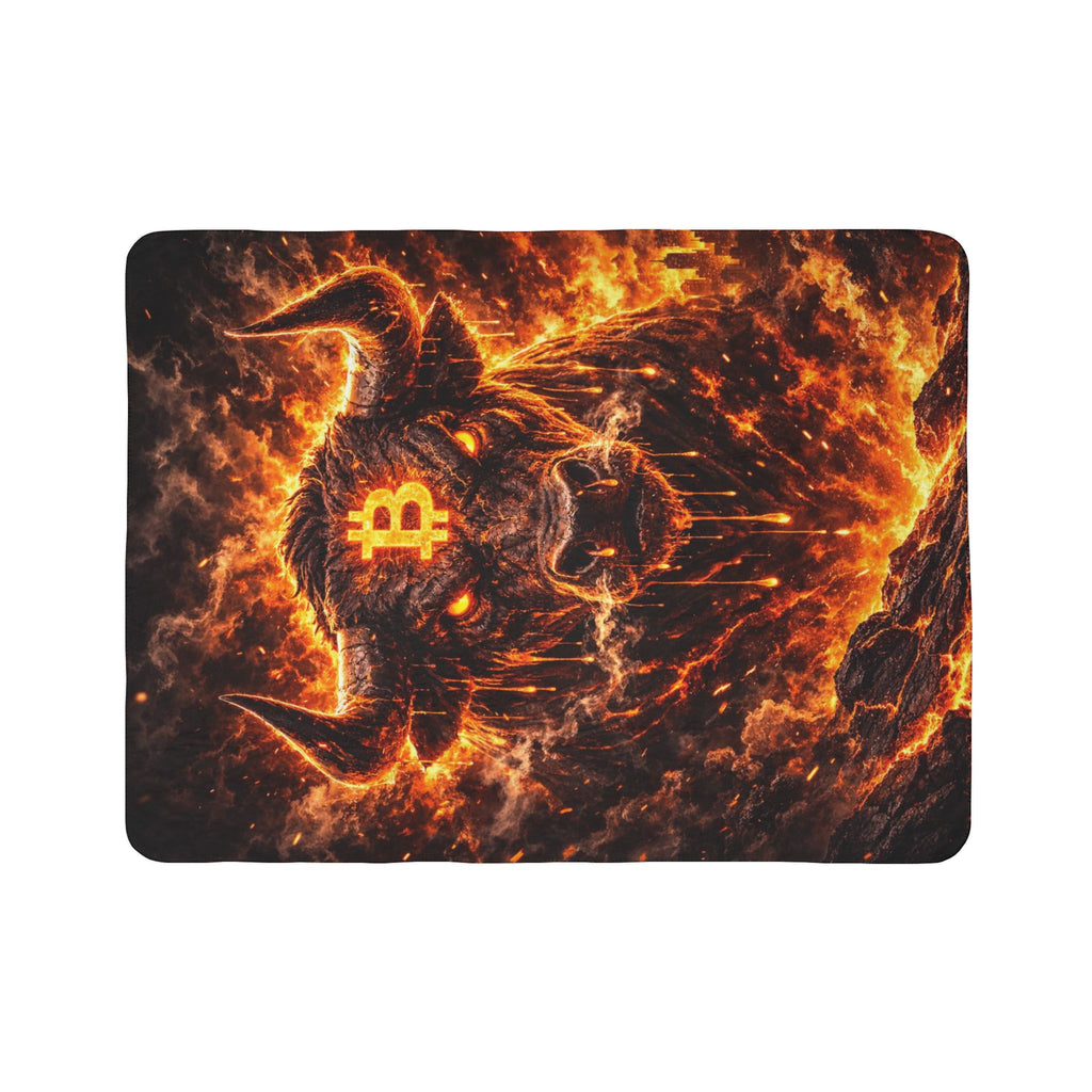 Bitcoin Bull Fleece Sherpa Blanket