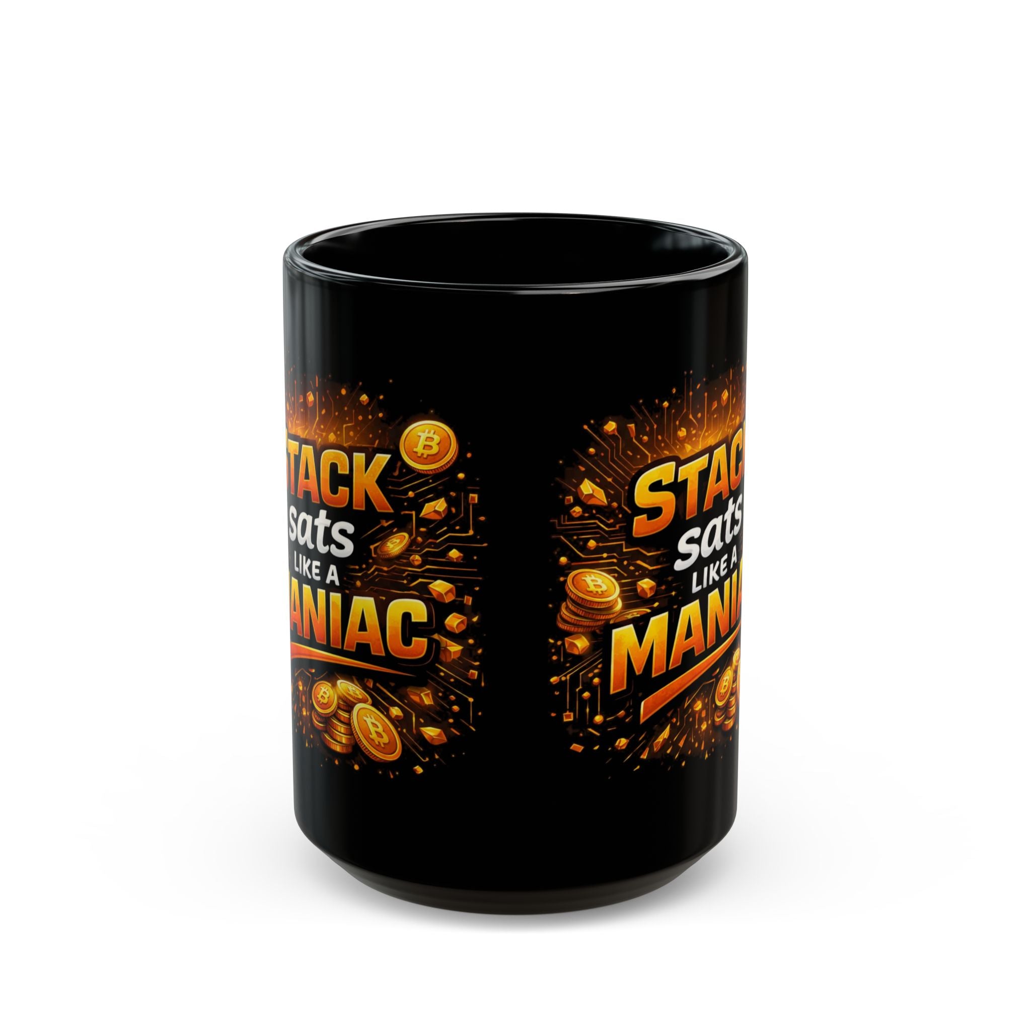 Stack Sats Abstract Black Mug (11oz, 15oz)