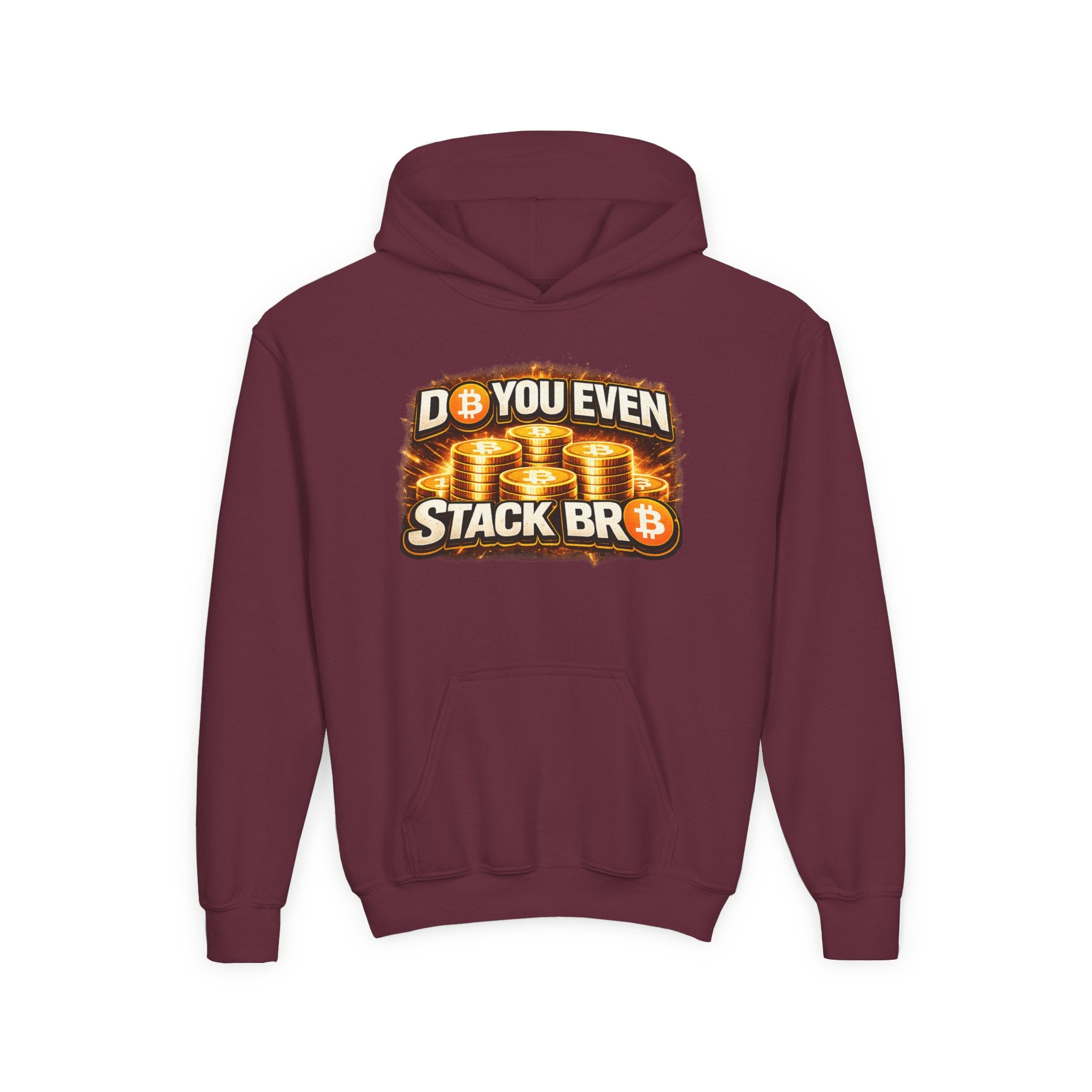 Do You Even Stack Bro Double Sided Youth Heavy Blend Hooded Sweatshirt