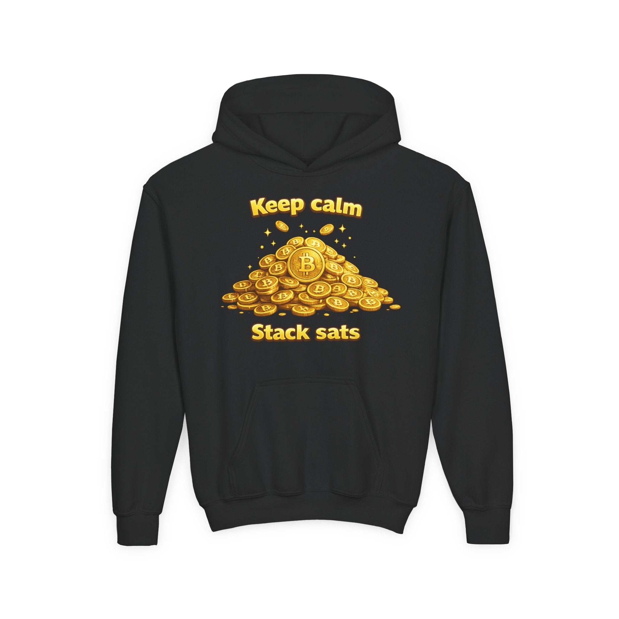 Keep Calm Stack Sats Youth Heavy Blend Hooded Sweatshirt