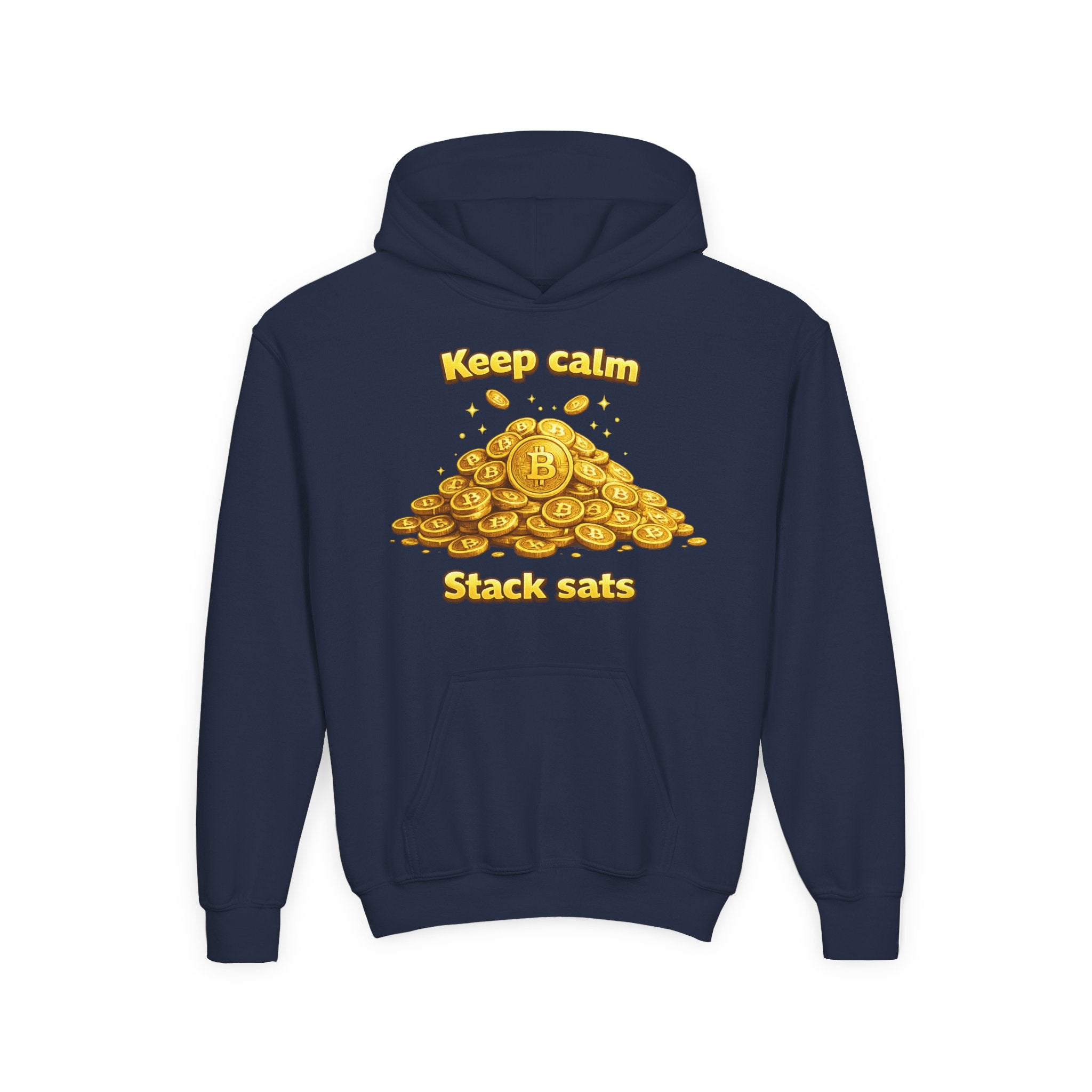 Keep Calm Stack Sats Youth Heavy Blend Hooded Sweatshirt