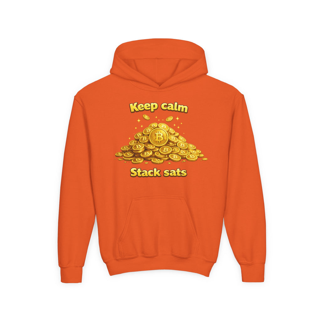 Keep Calm Stack Sats Youth Heavy Blend Hooded Sweatshirt