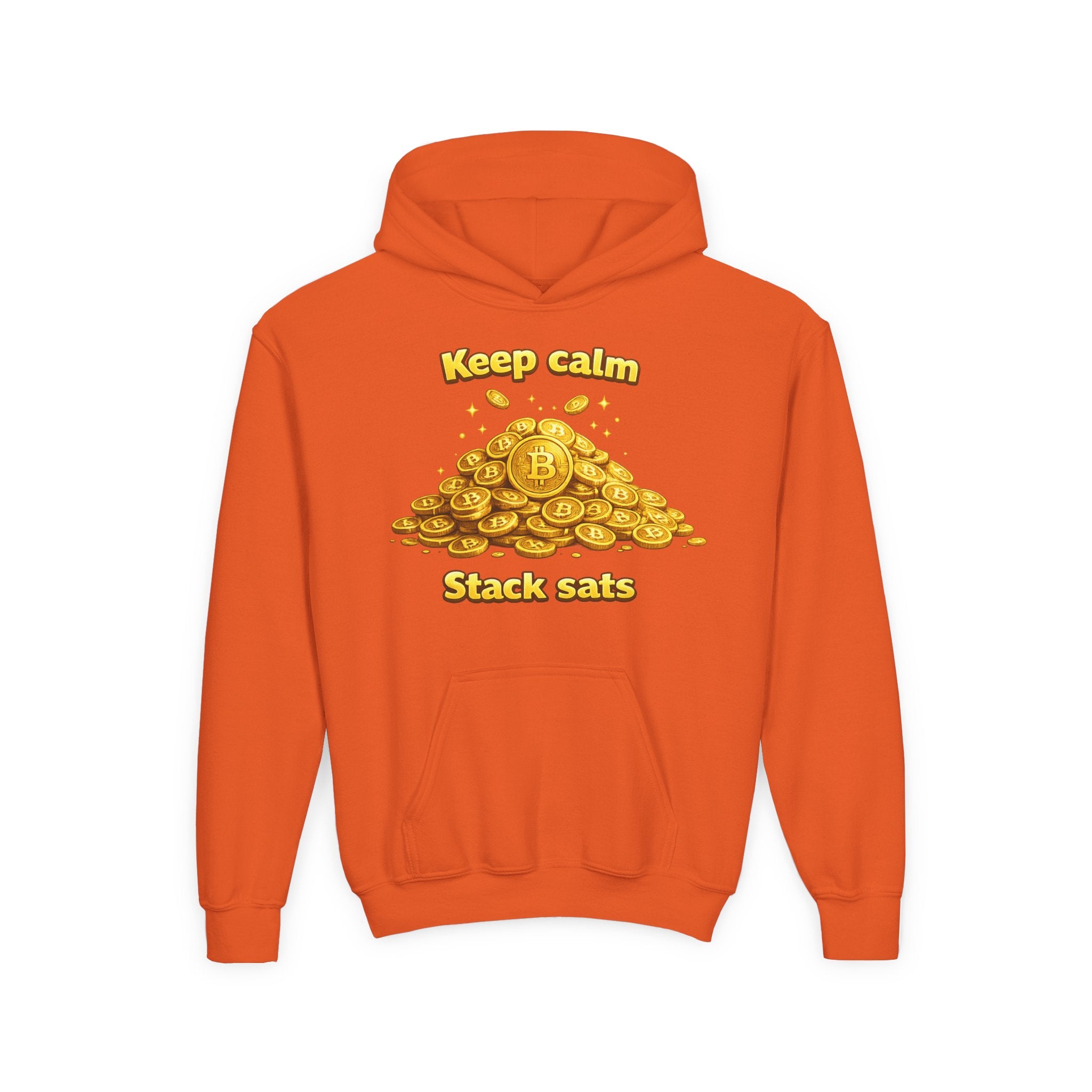 Keep Calm Stack Sats Youth Heavy Blend Hooded Sweatshirt