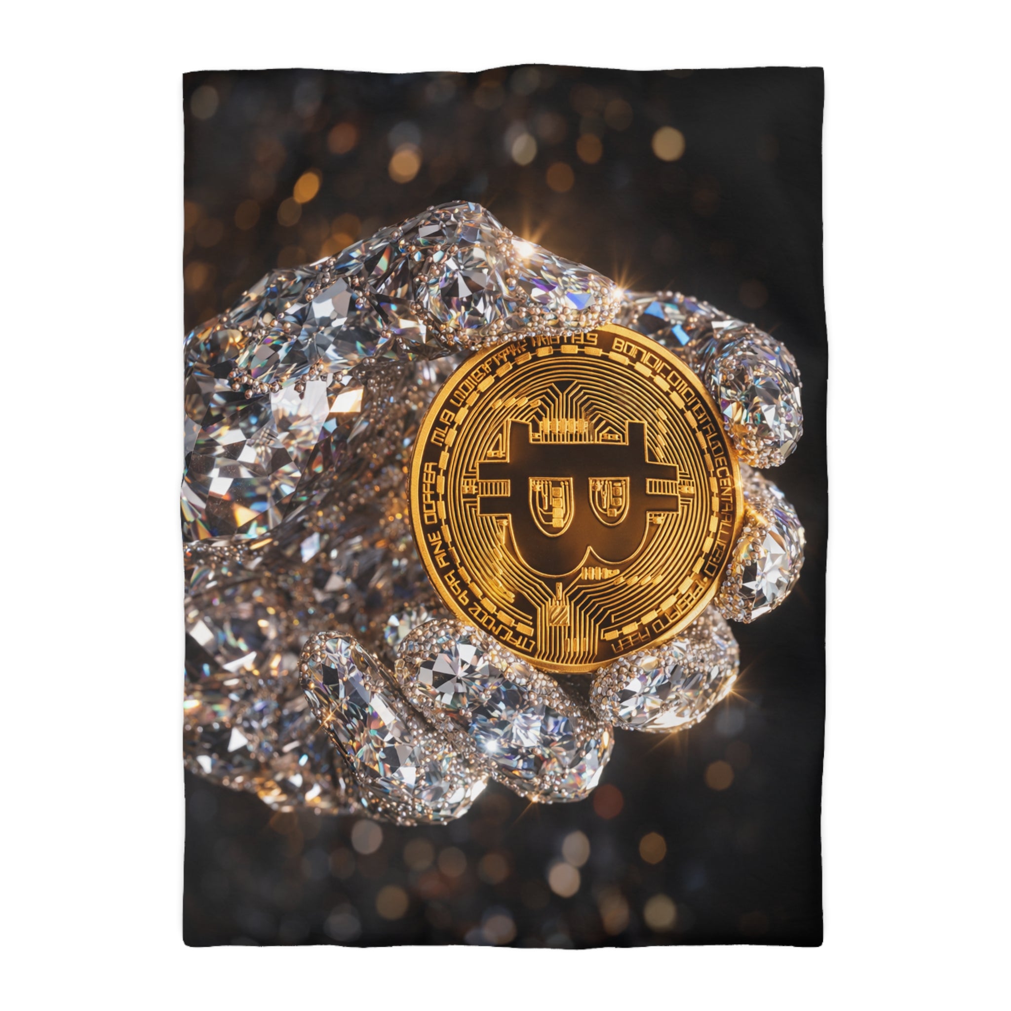 Diamond Hand Bitcoin Microfiber Duvet Cover