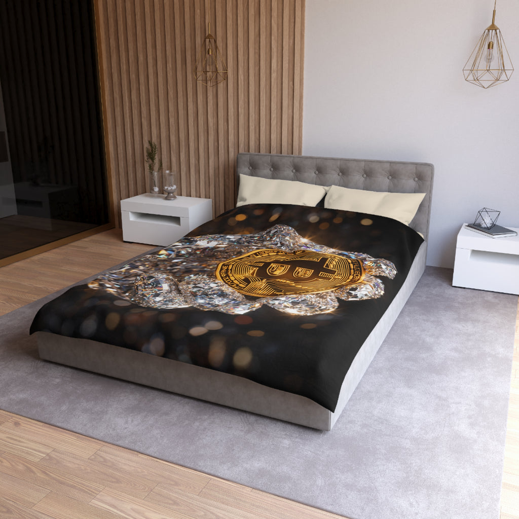 Diamond Hand Bitcoin Microfiber Duvet Cover