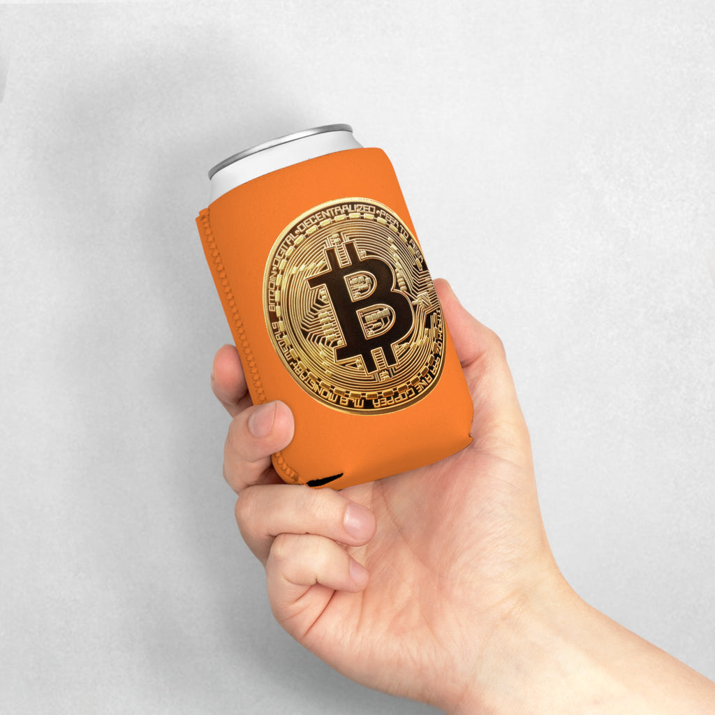 Orange Bitcoin Can Cooler Sleeve