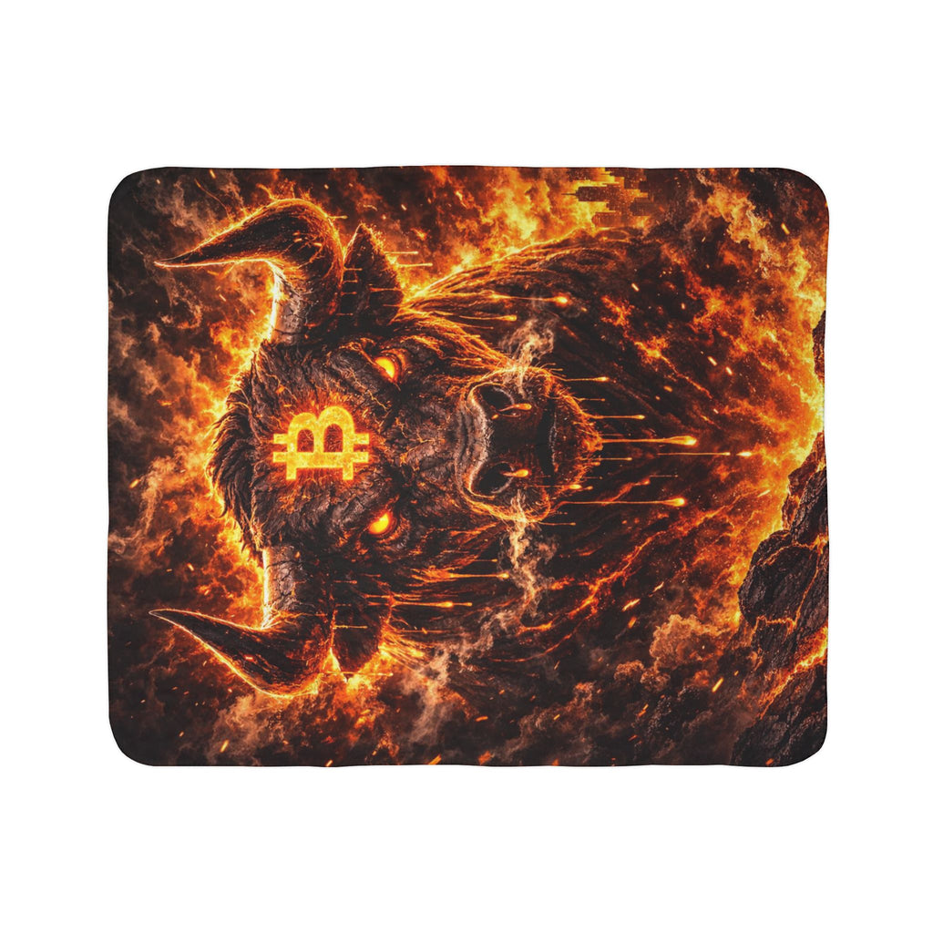 Bitcoin Bull Fleece Sherpa Blanket