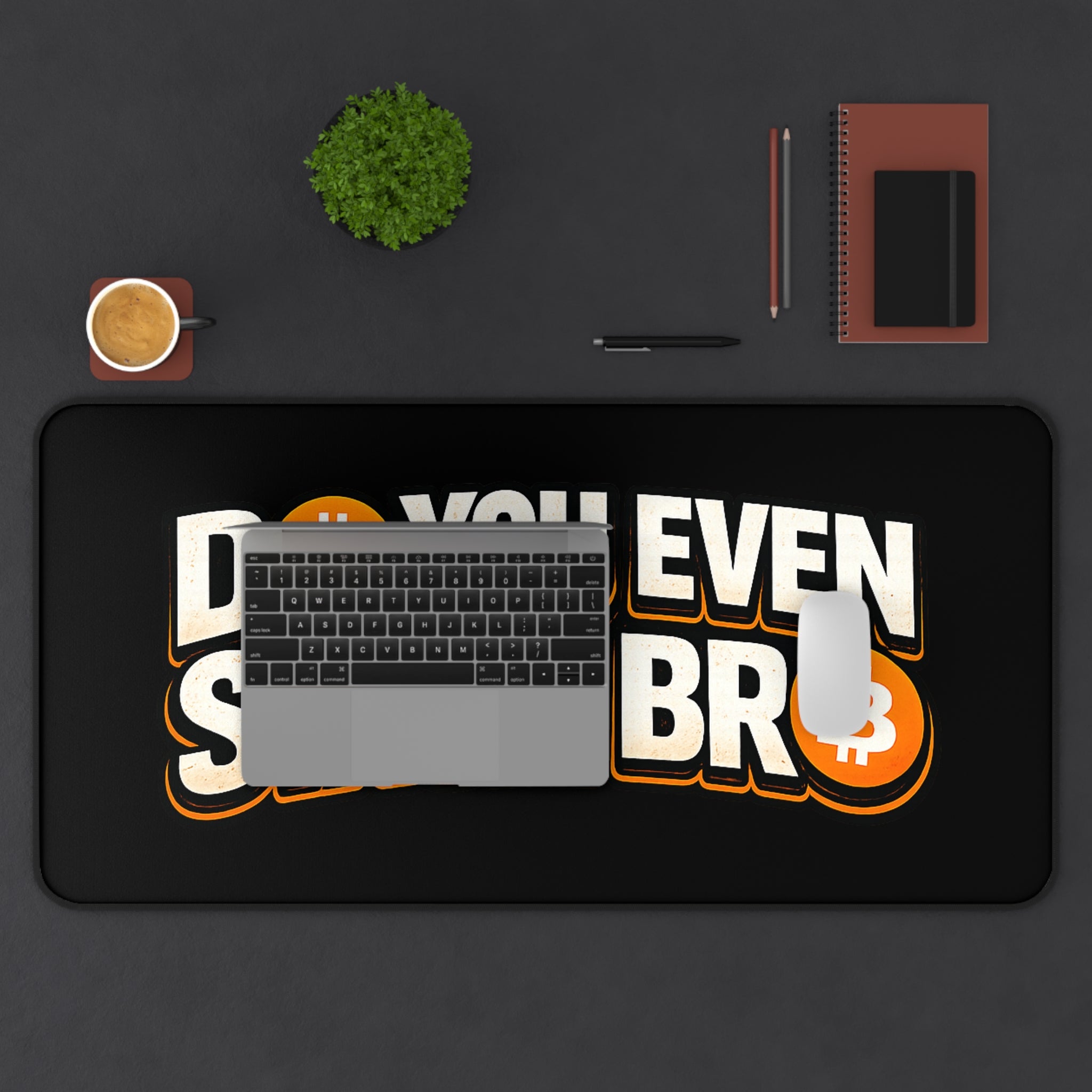 Do You Even Stack Black Desk Mat