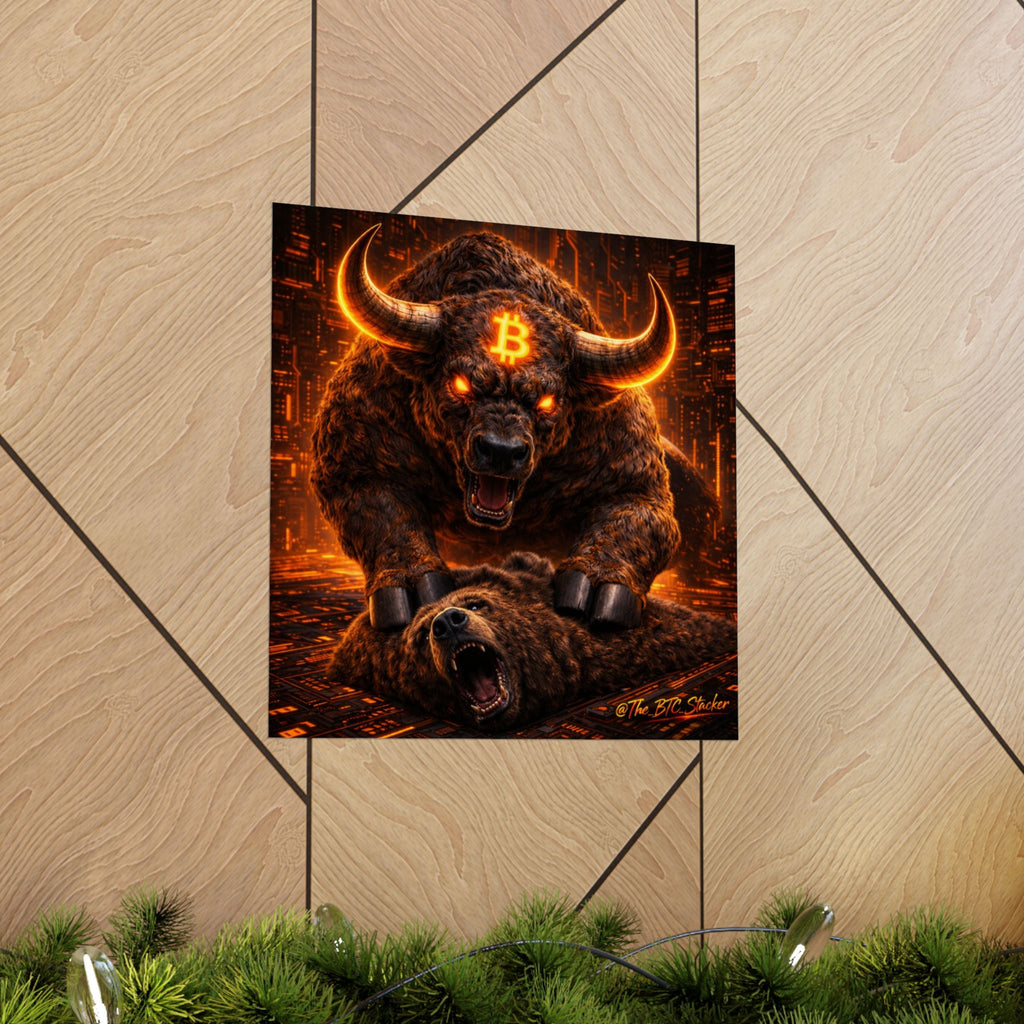 Bulls vs Bears Matte Vertical Posters