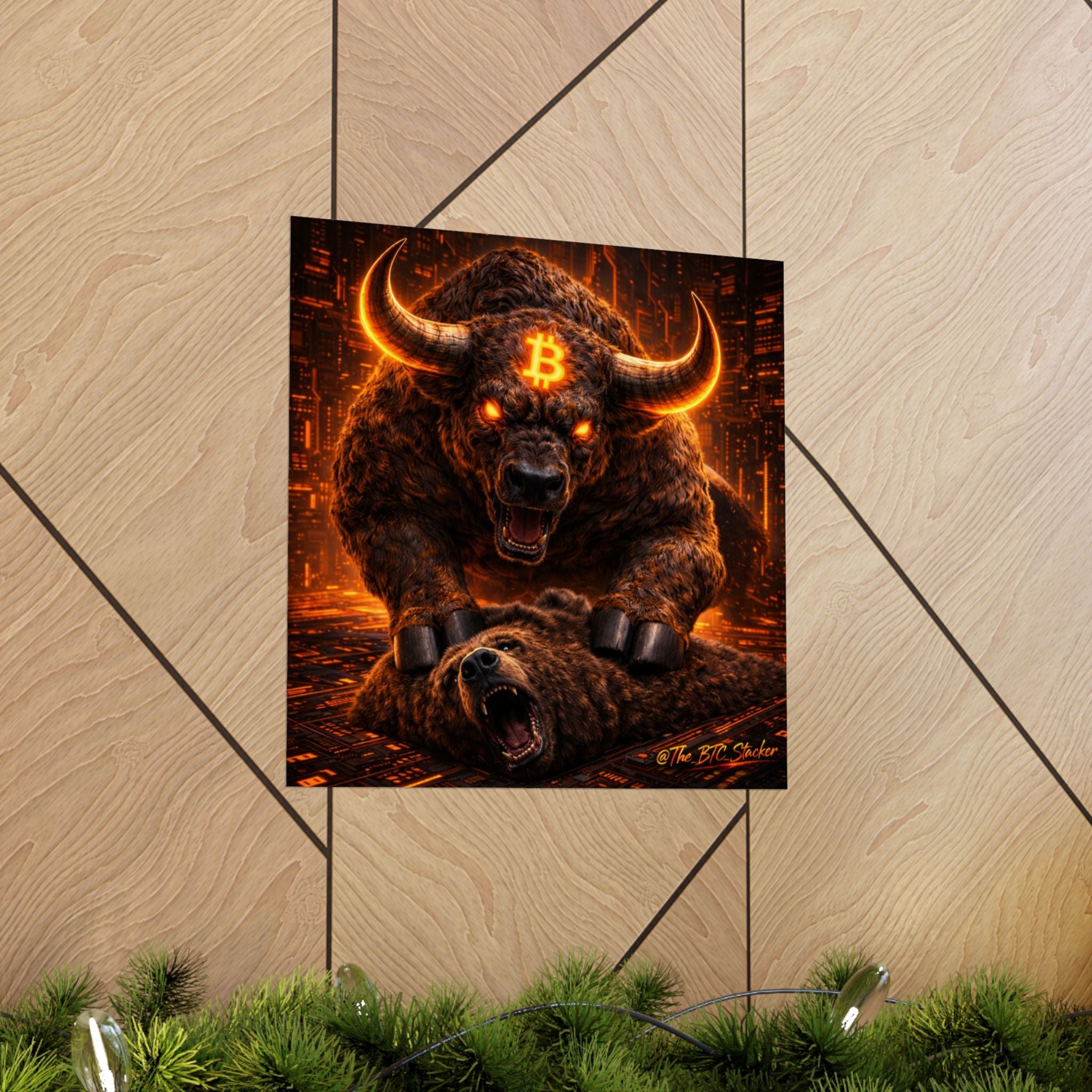 Bulls vs Bears Matte Vertical Posters