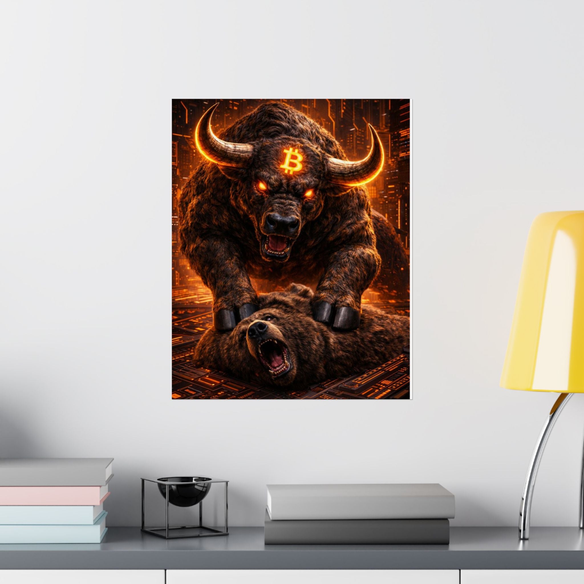 Bulls vs Bears Matte Vertical Posters
