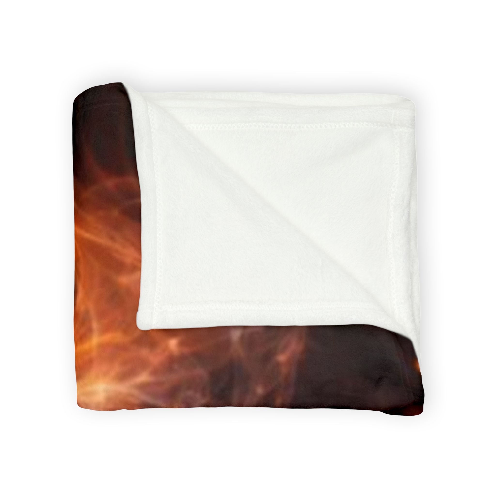 Flaming Bitcoin Soft Polyester Blanket