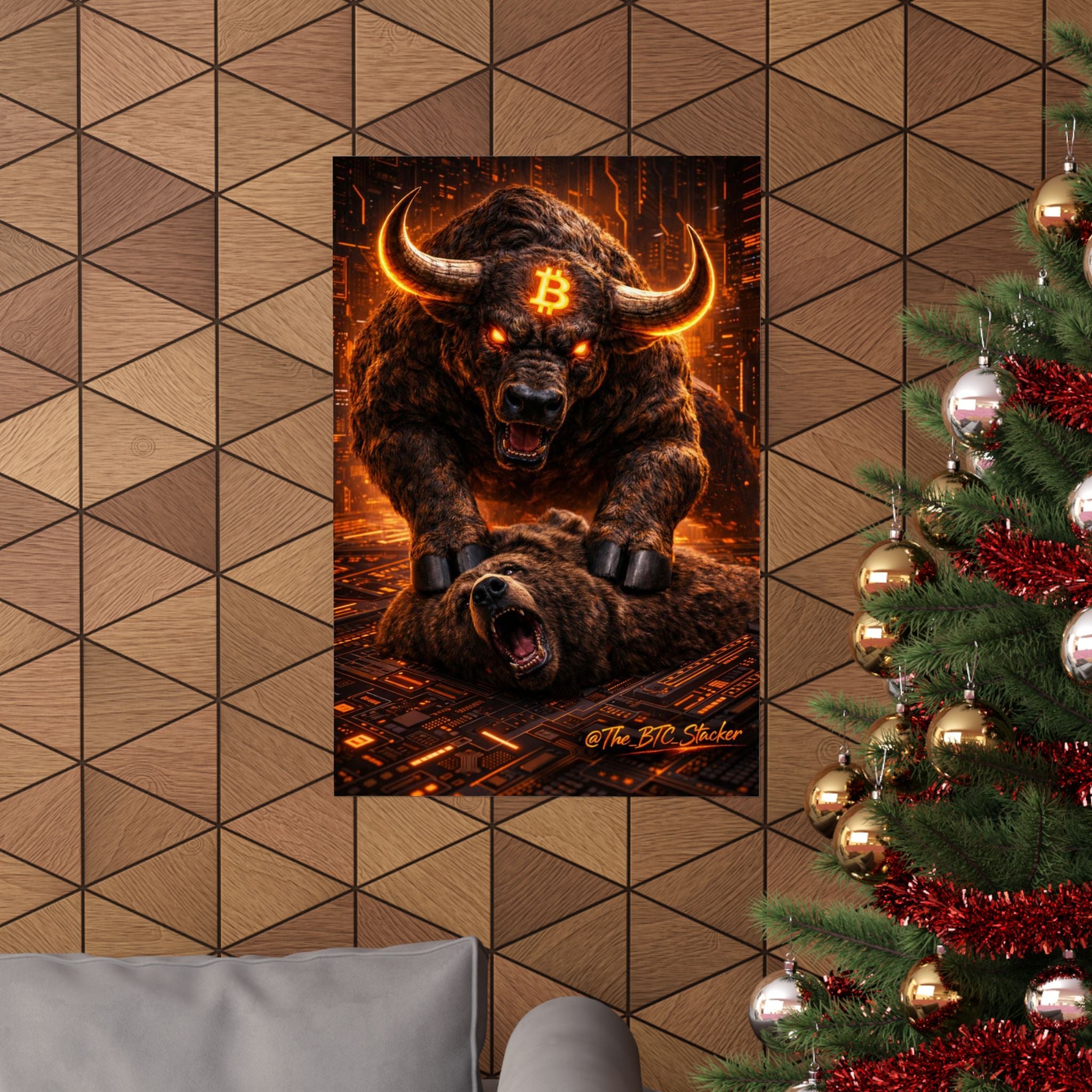 Bulls vs Bears Matte Vertical Posters