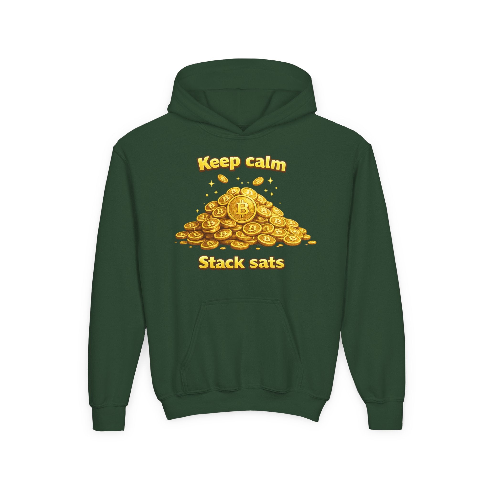 Keep Calm Stack Sats Youth Heavy Blend Hooded Sweatshirt
