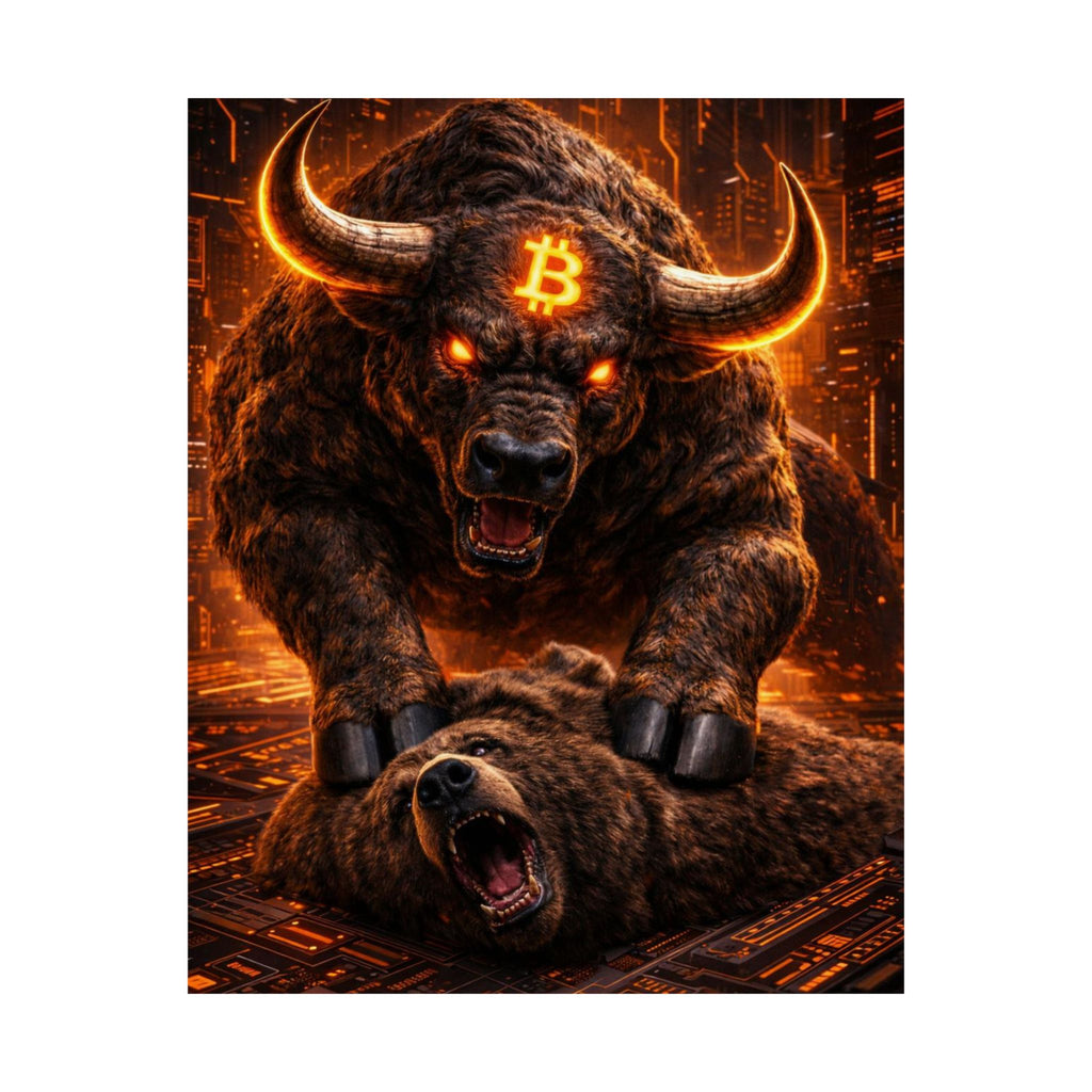 Bulls vs Bears Matte Vertical Posters