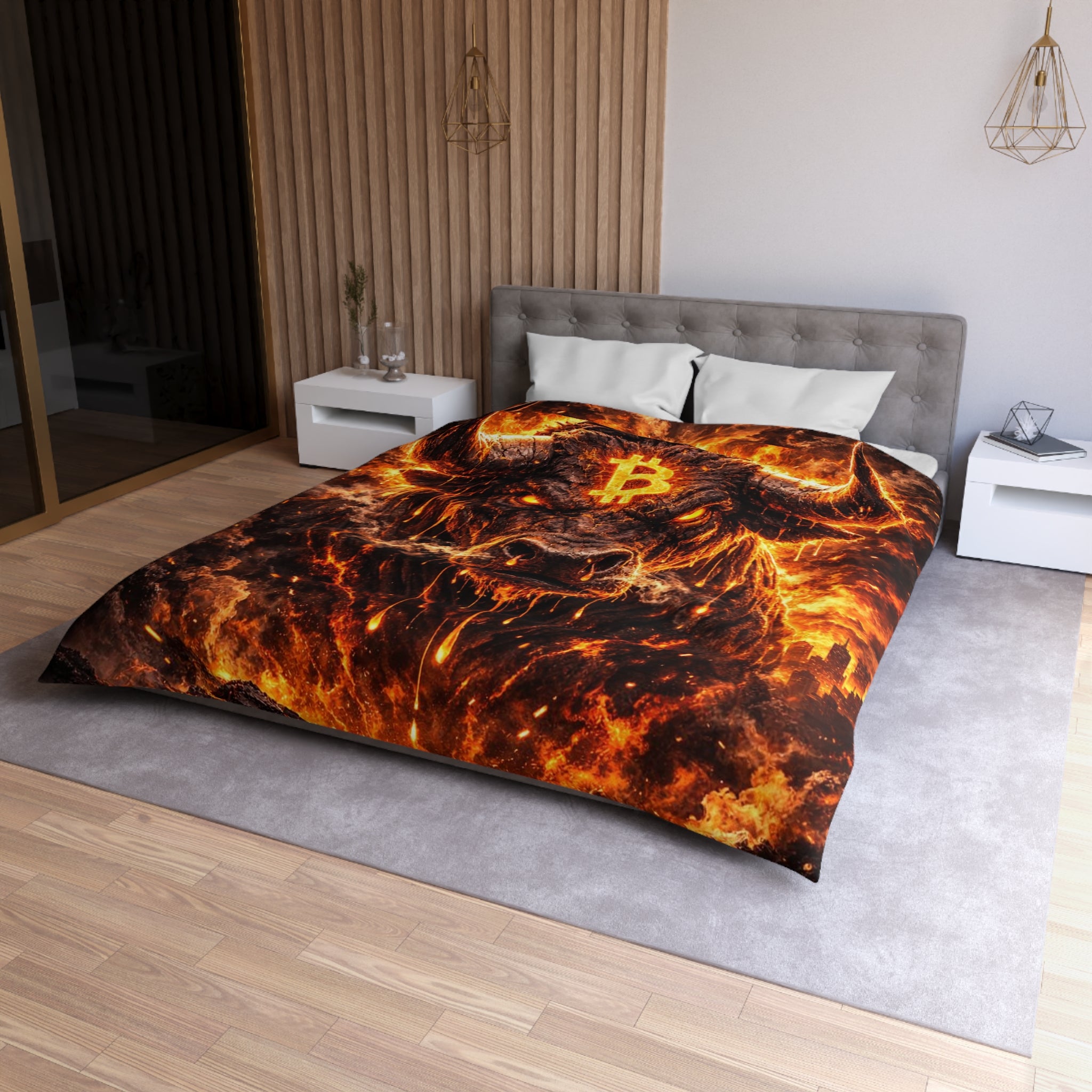 Bitcoin Bull Microfiber Duvet Cover