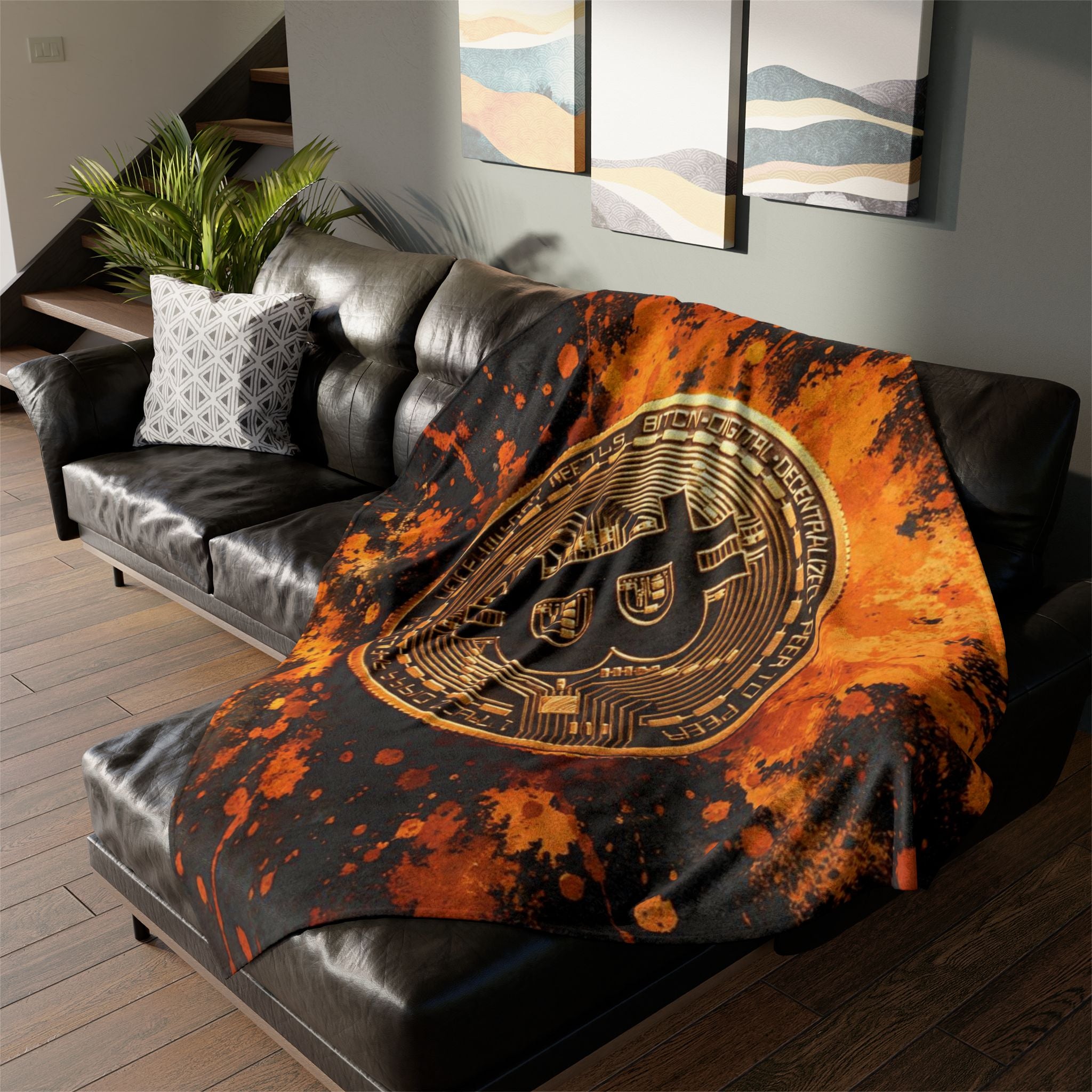 Bitcoin Full Art Soft Polyester Blanket