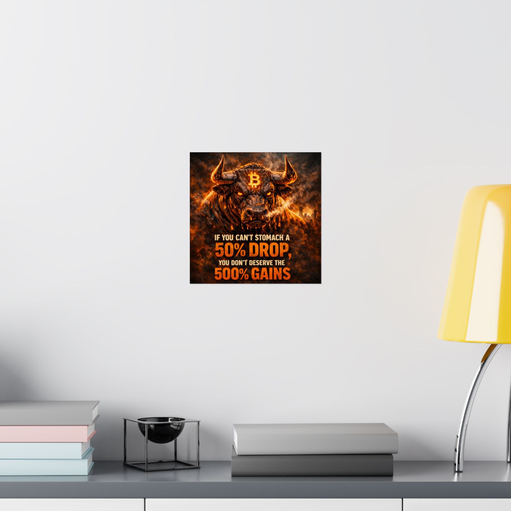 Bitcoin Bull Gains Matte Vertical Posters