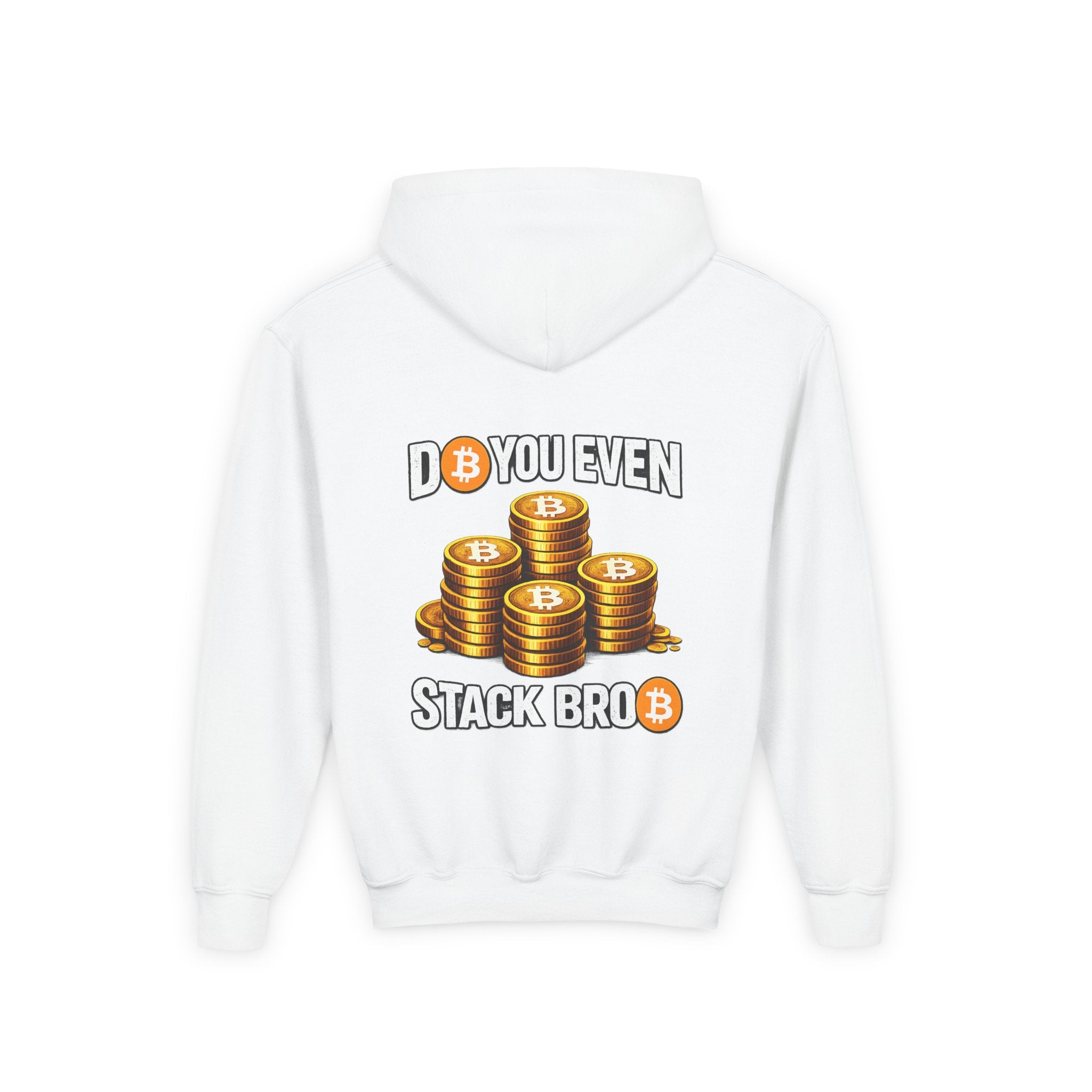 Bitcoin Double Sided Youth Heavy Blend Hooded Sweatshirt