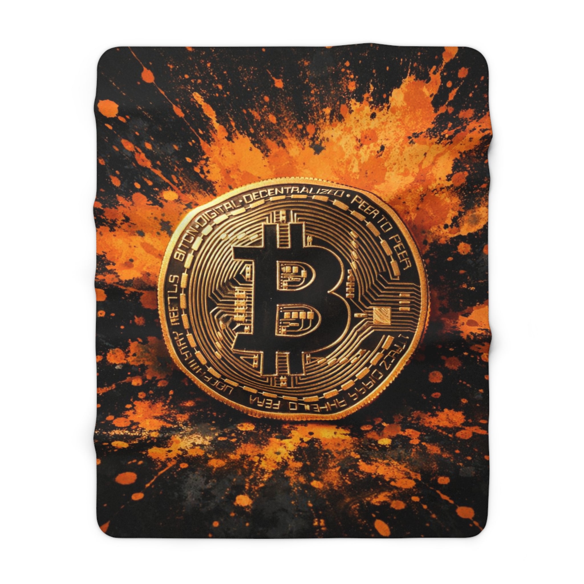 Bitcoin Full Art Sherpa Fleece Blanket