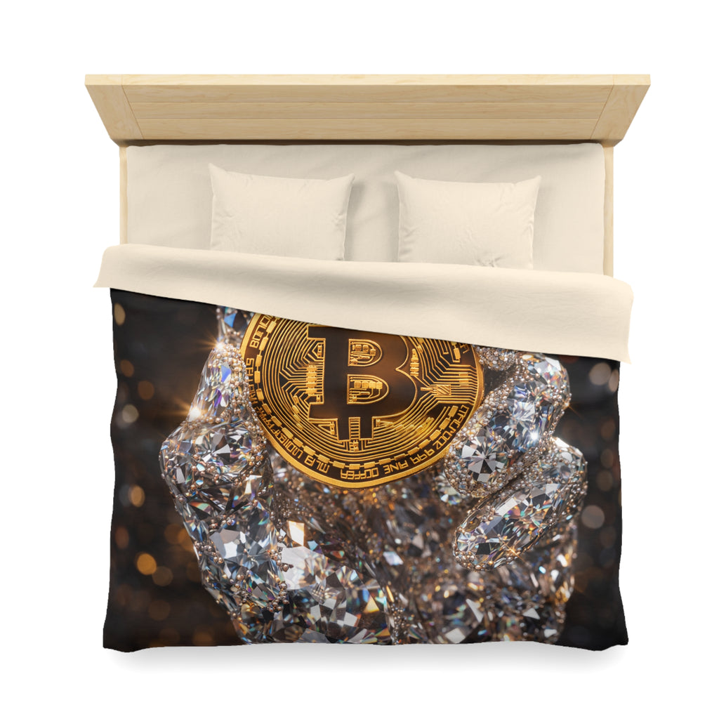 Diamond Hand Bitcoin Microfiber Duvet Cover