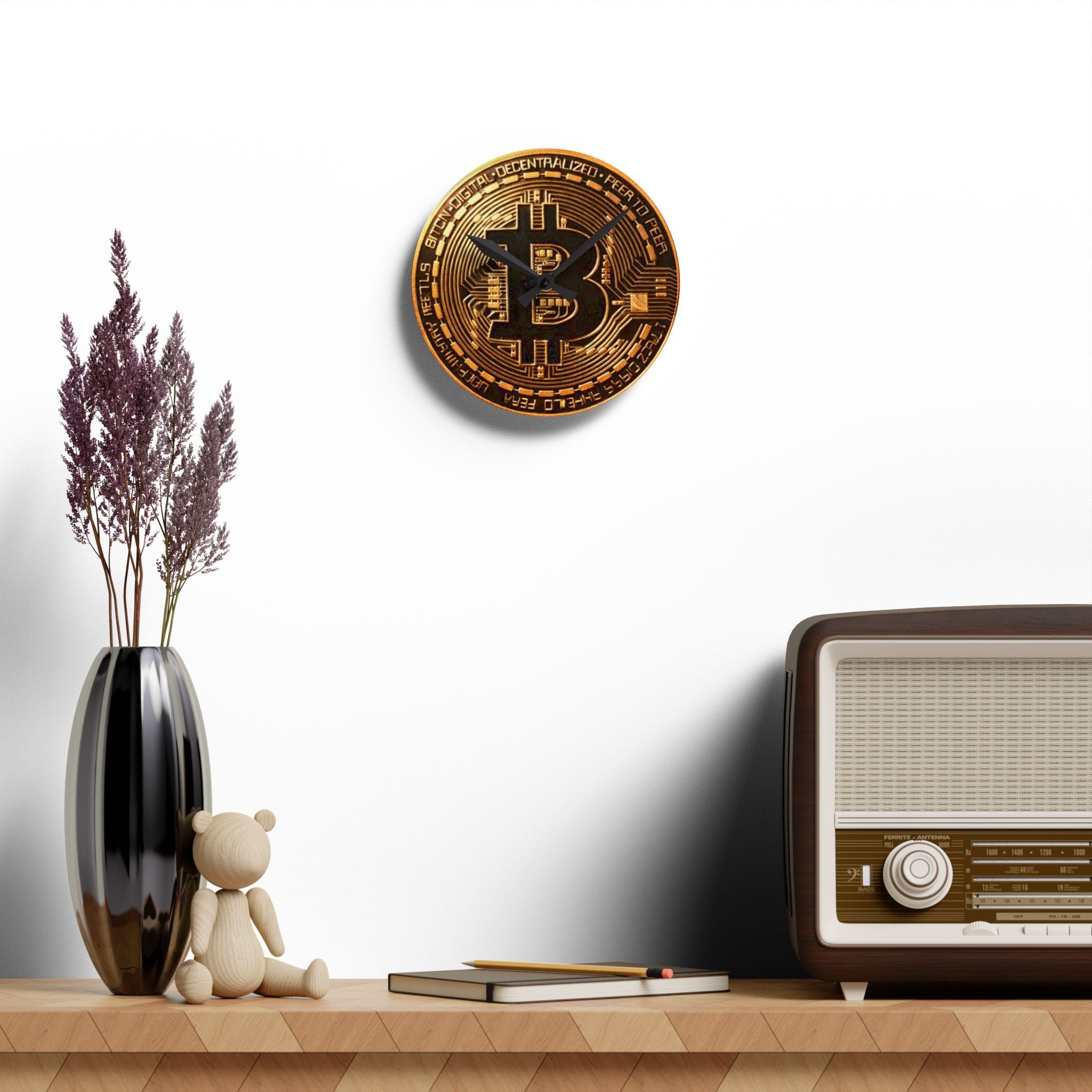 Bitcoin Acrylic Wall Clock