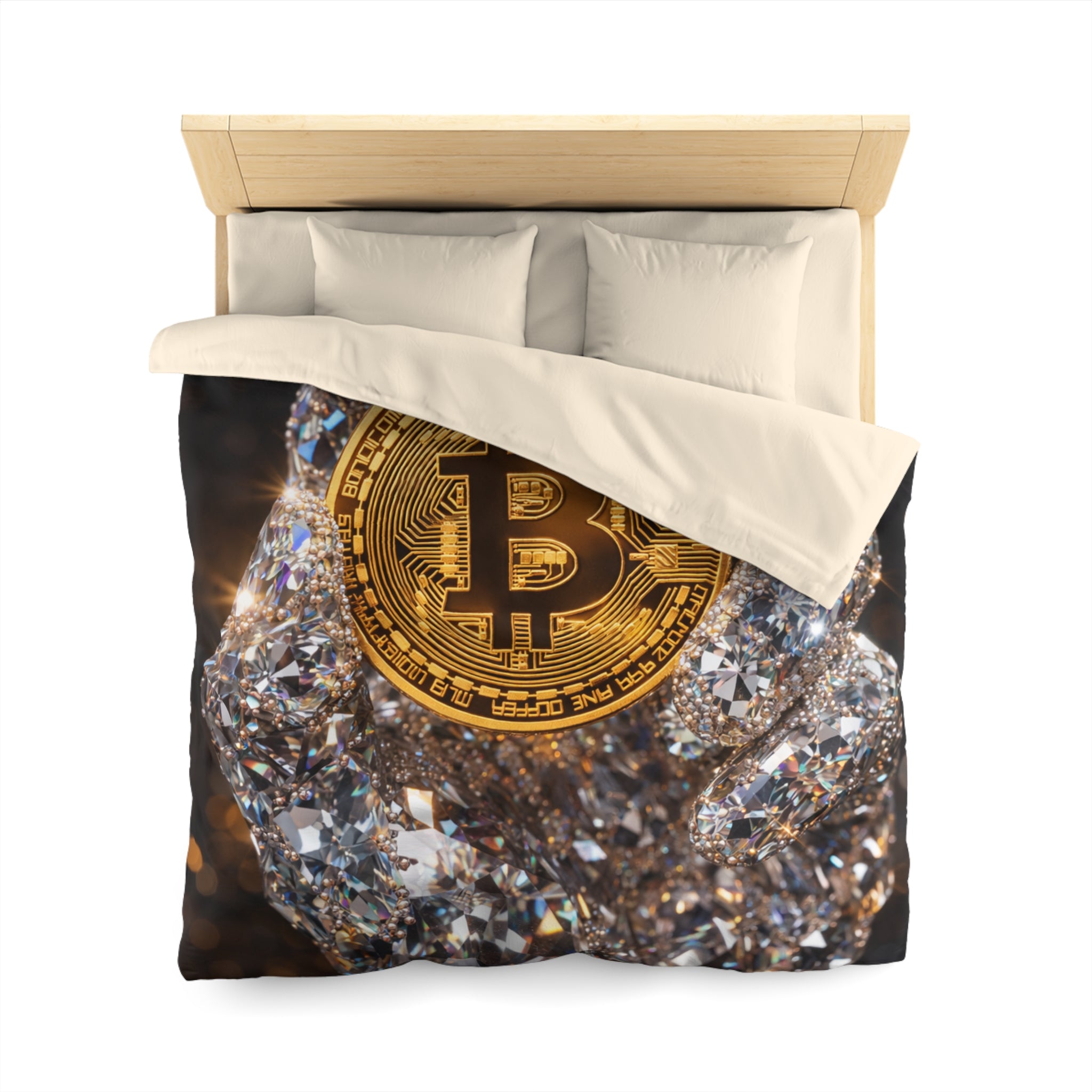 Diamond Hand Bitcoin Microfiber Duvet Cover