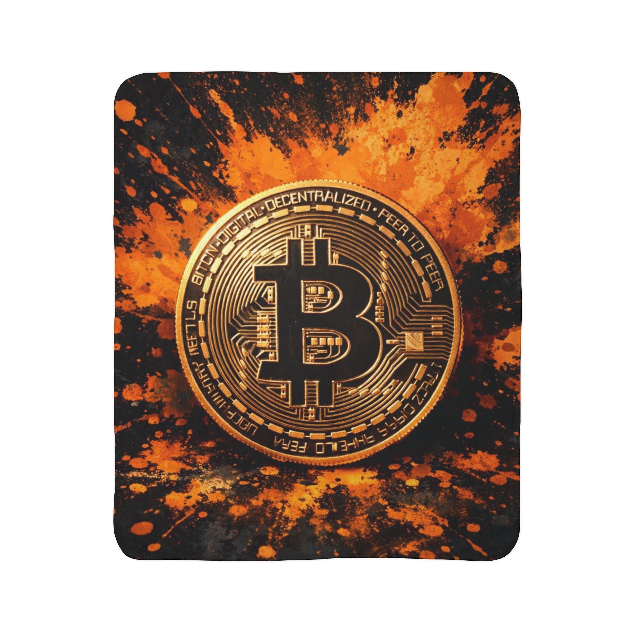 Bitcoin Full Art Fleece Sherpa Blanket