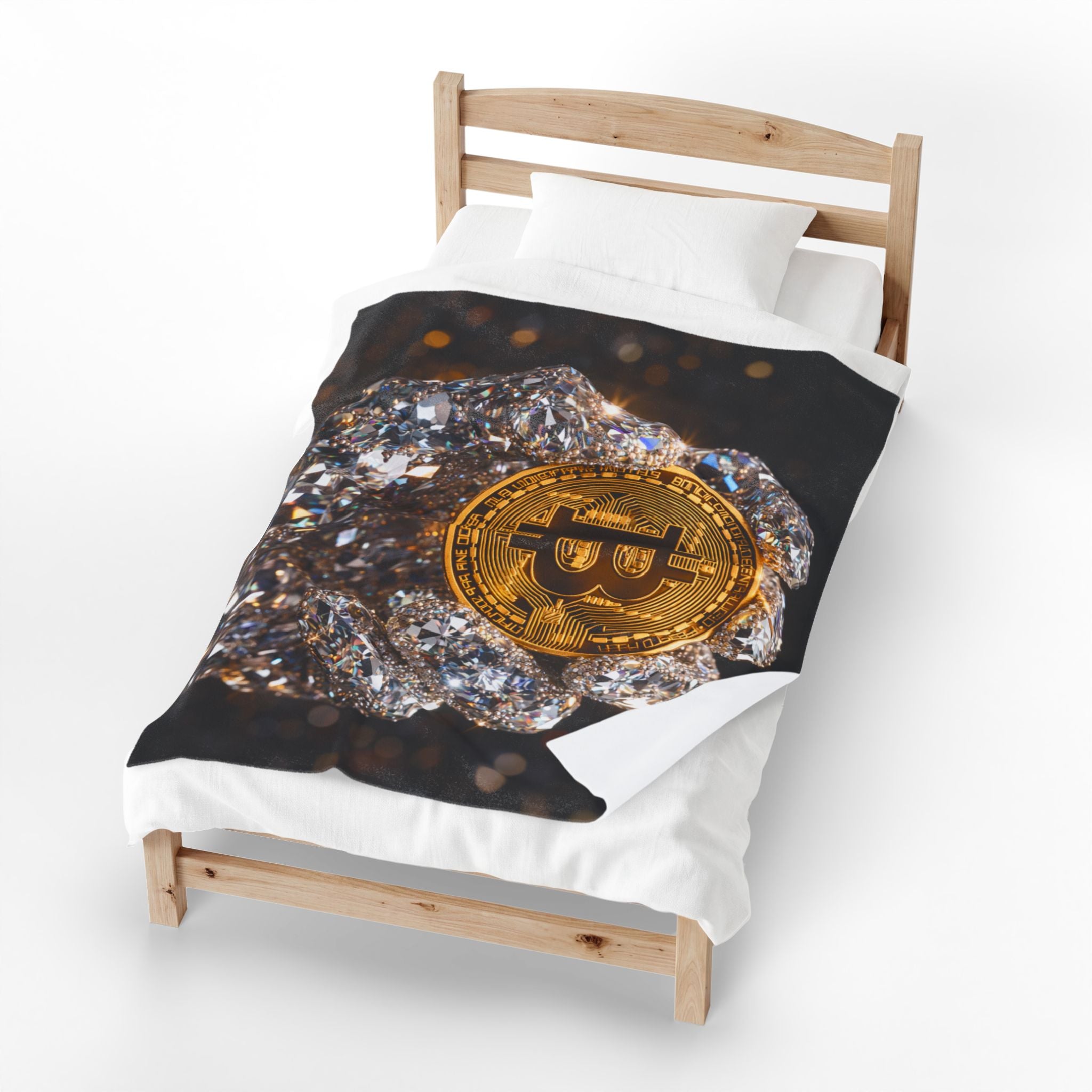 Diamond Hand Bitcoin Velveteen Plush Blanket