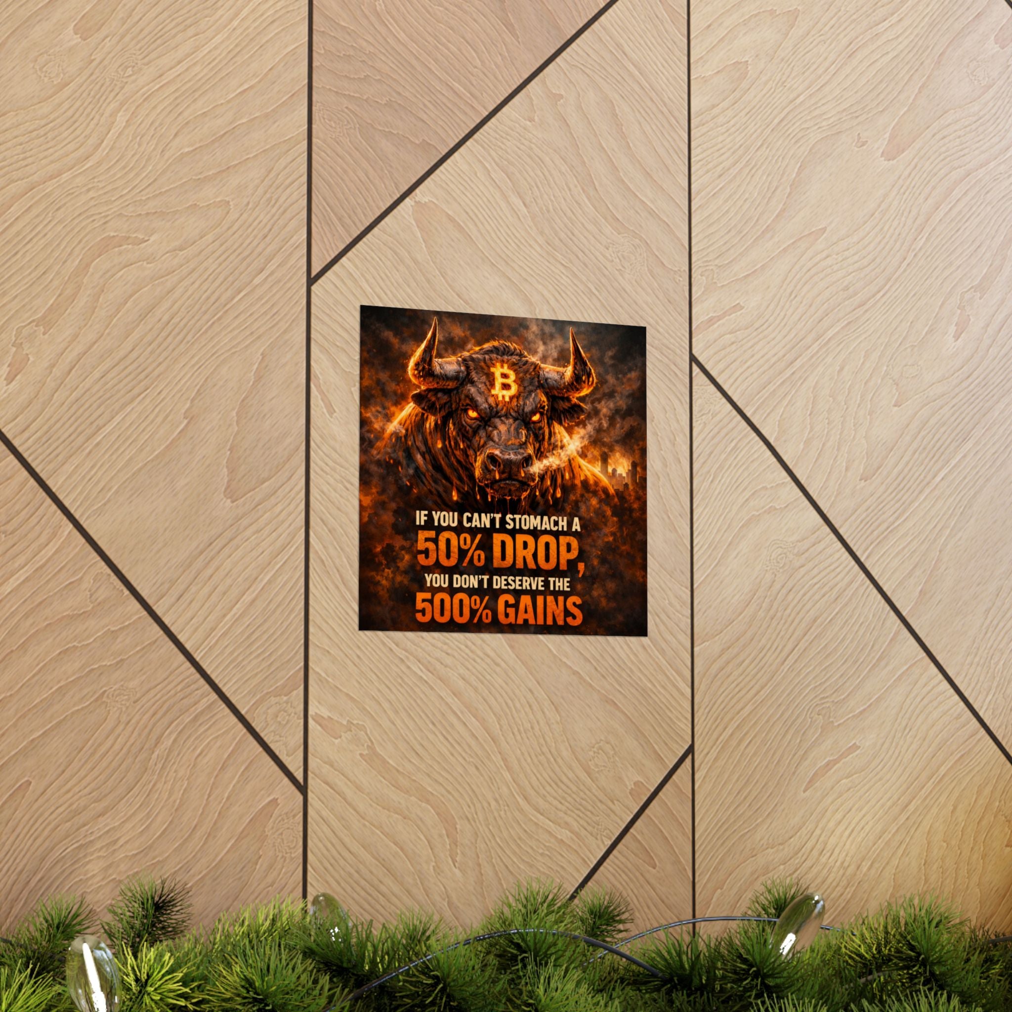 Bitcoin Bull Gains Matte Vertical Posters